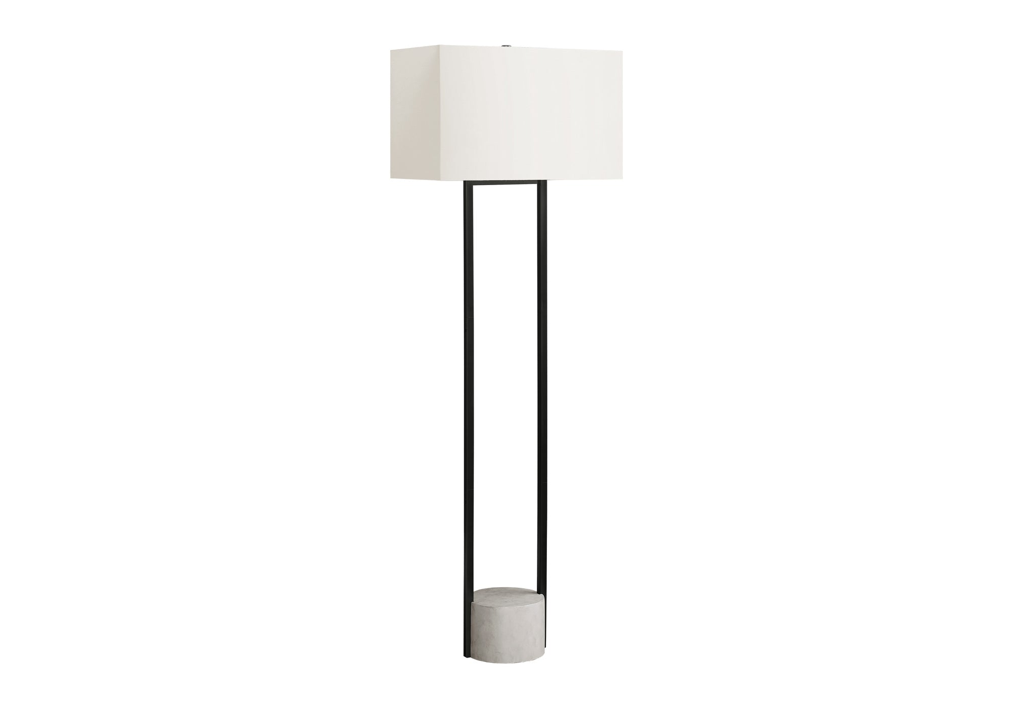 LUMINAIRE - 62"H LAMPE SUR PIED NOIR METAL / IVOIRE – I 9752.