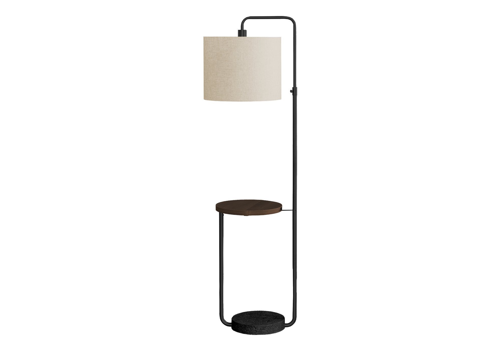 LUMINAIRE - 67"H LAMPE SUR PIED NOIR METAL / BEIGE / USB – I 9753.
