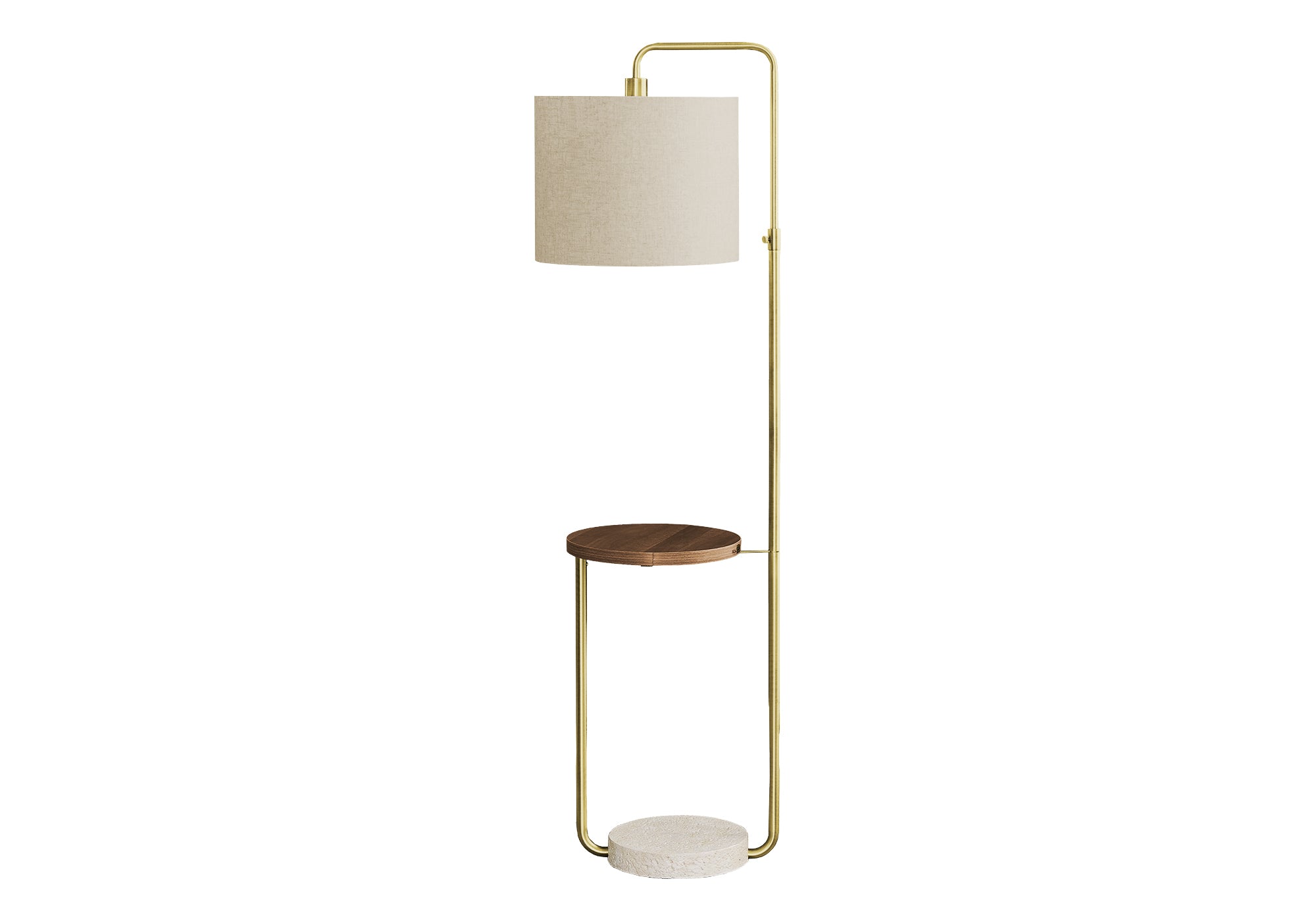 LUMINAIRE - 67"H LAMPE SUR PIED LAITON METAL / BEIGE / USB – I 9754.