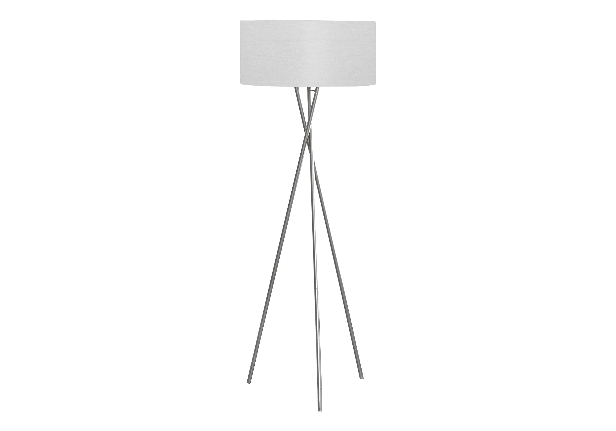 LUMINAIRE - 62"H LAMPE SUR PIED TREPIED NICKEL METAL / GRIS – I 9757.