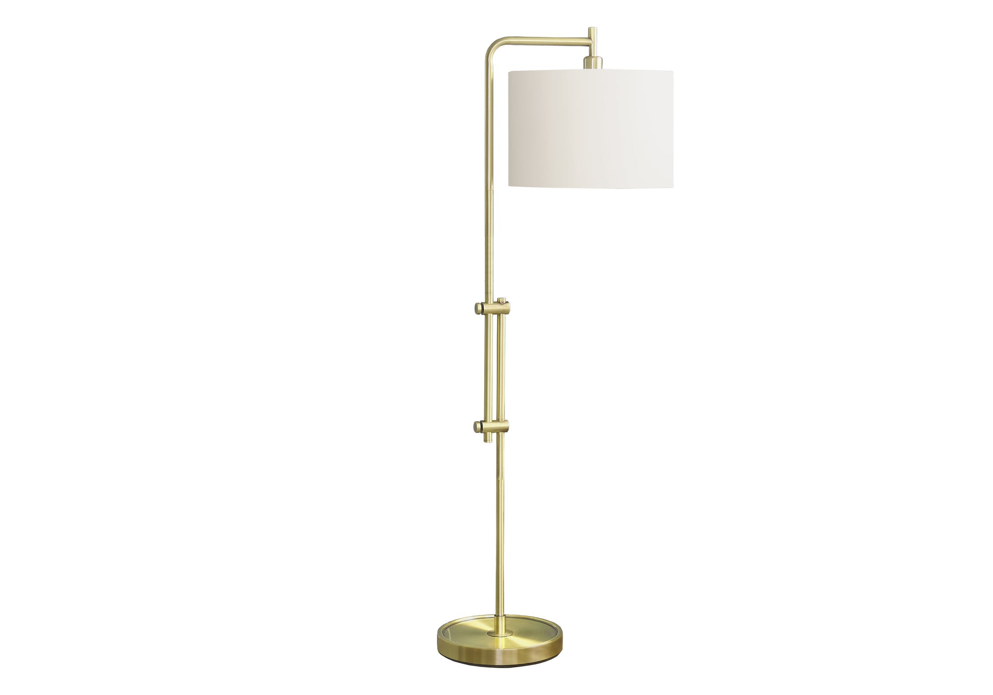 LUMINAIRE - 63"H LAMPE SUR PIED LAITON METAL / IVOIRE – I 9761.