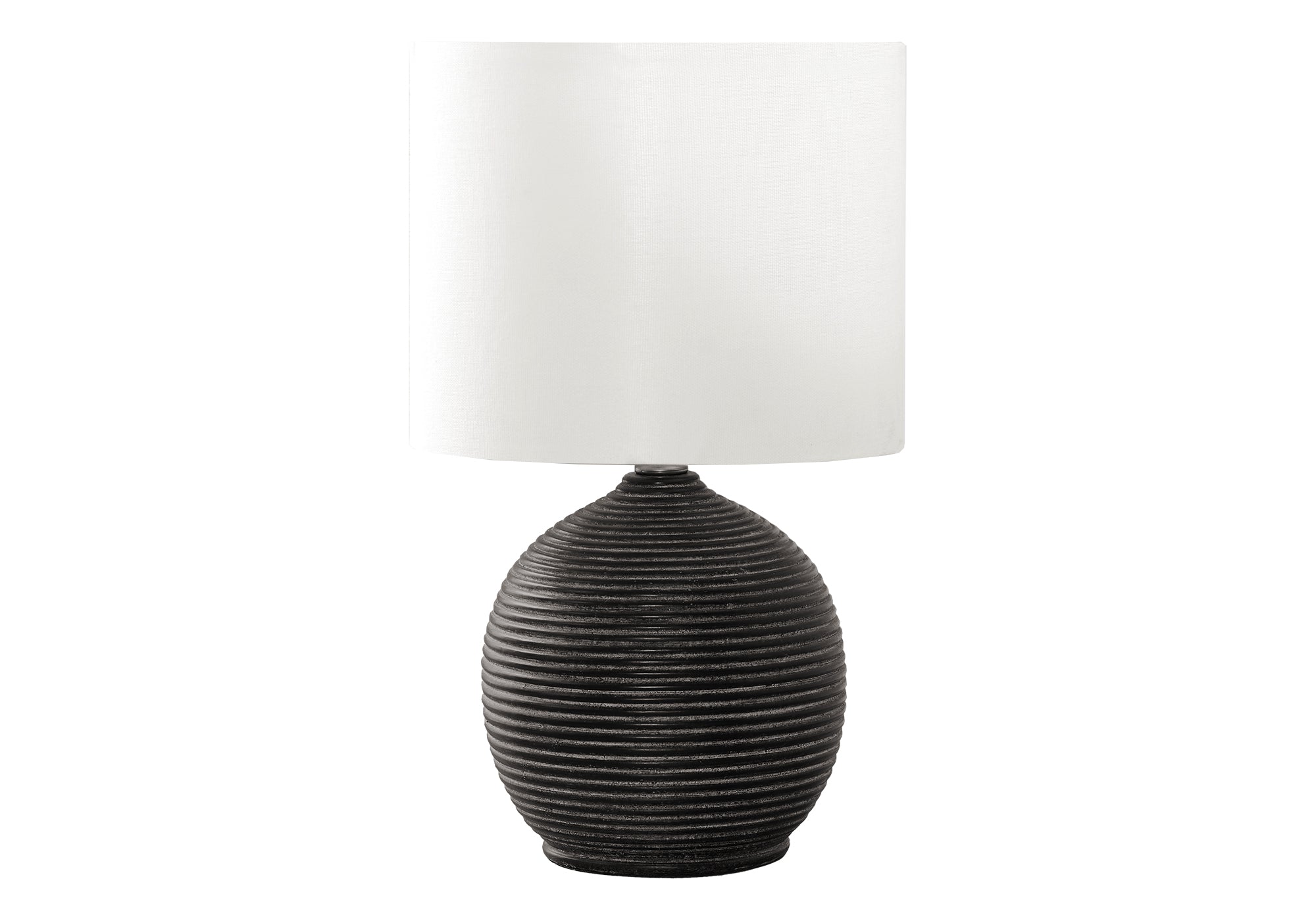 LUMINAIRE - 16"H LAMPE DE TABLE NOIR RESINE / IVOIRE – I 9764.