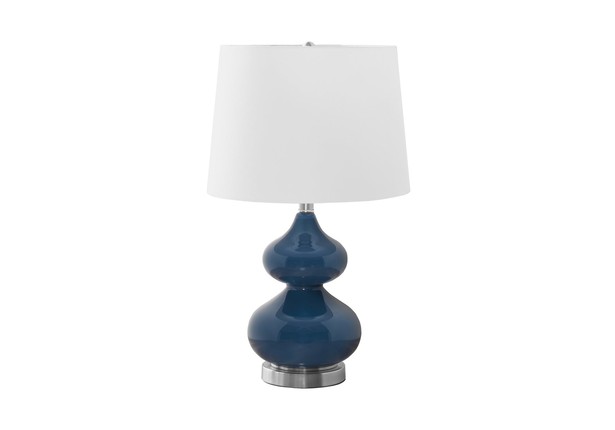LUMINAIRE - 24"H LAMPE DE TABLE BLEU VERRE / IVOIRE – I 9767.