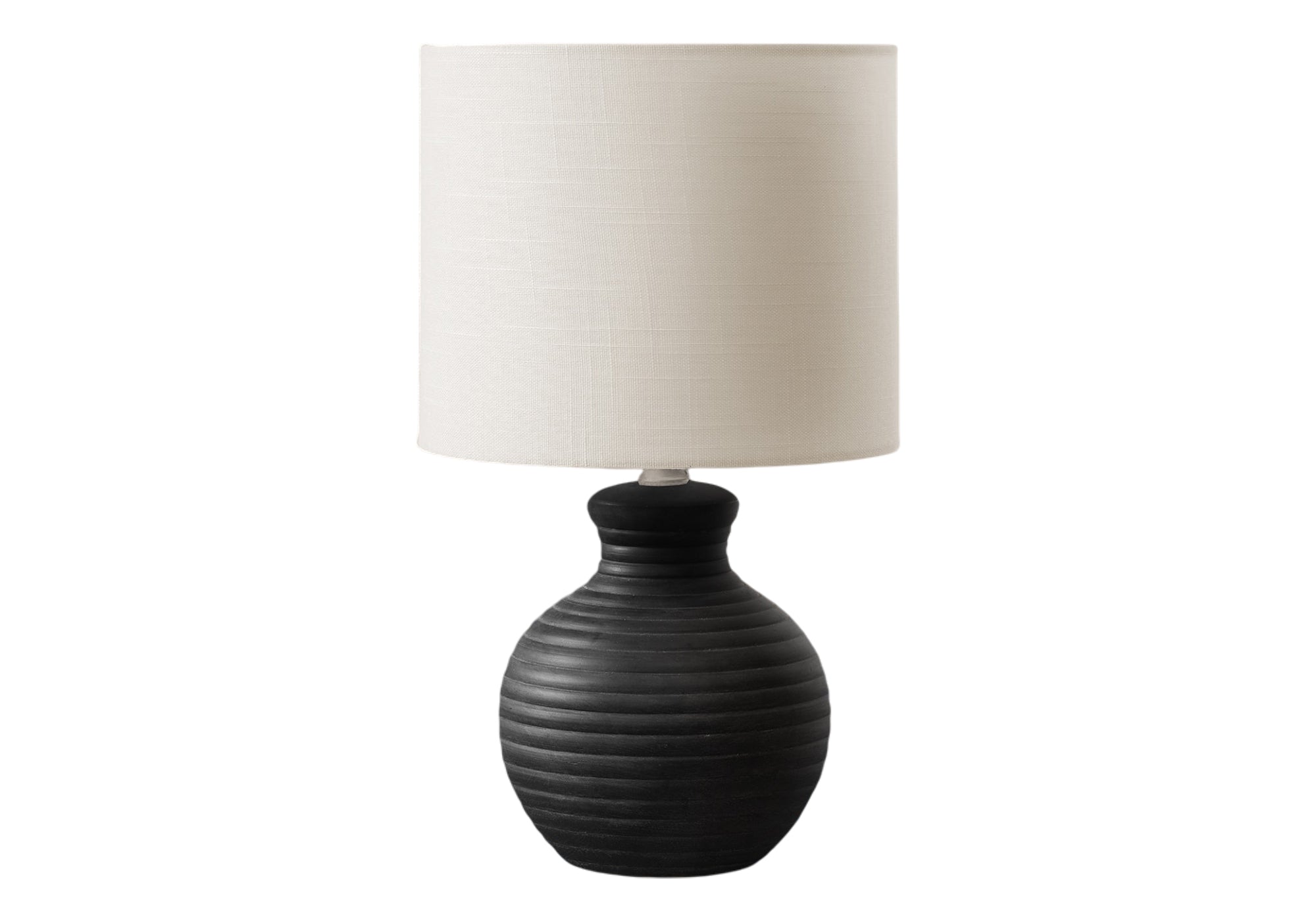 LUMINAIRE - 16"H LAMPE DE TABLE NOIR RESINE / IVOIRE – I 9778