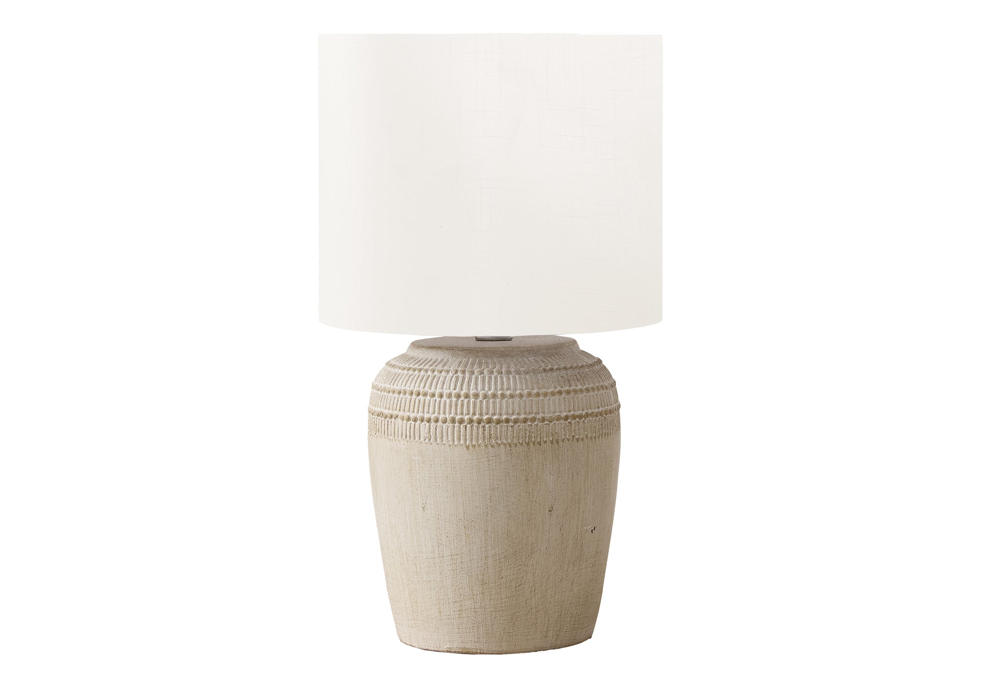 LUMINAIRE - 17"H LAMPE DE TABLE BEIGE CERAMIQUE / IVOIRE – I 9779