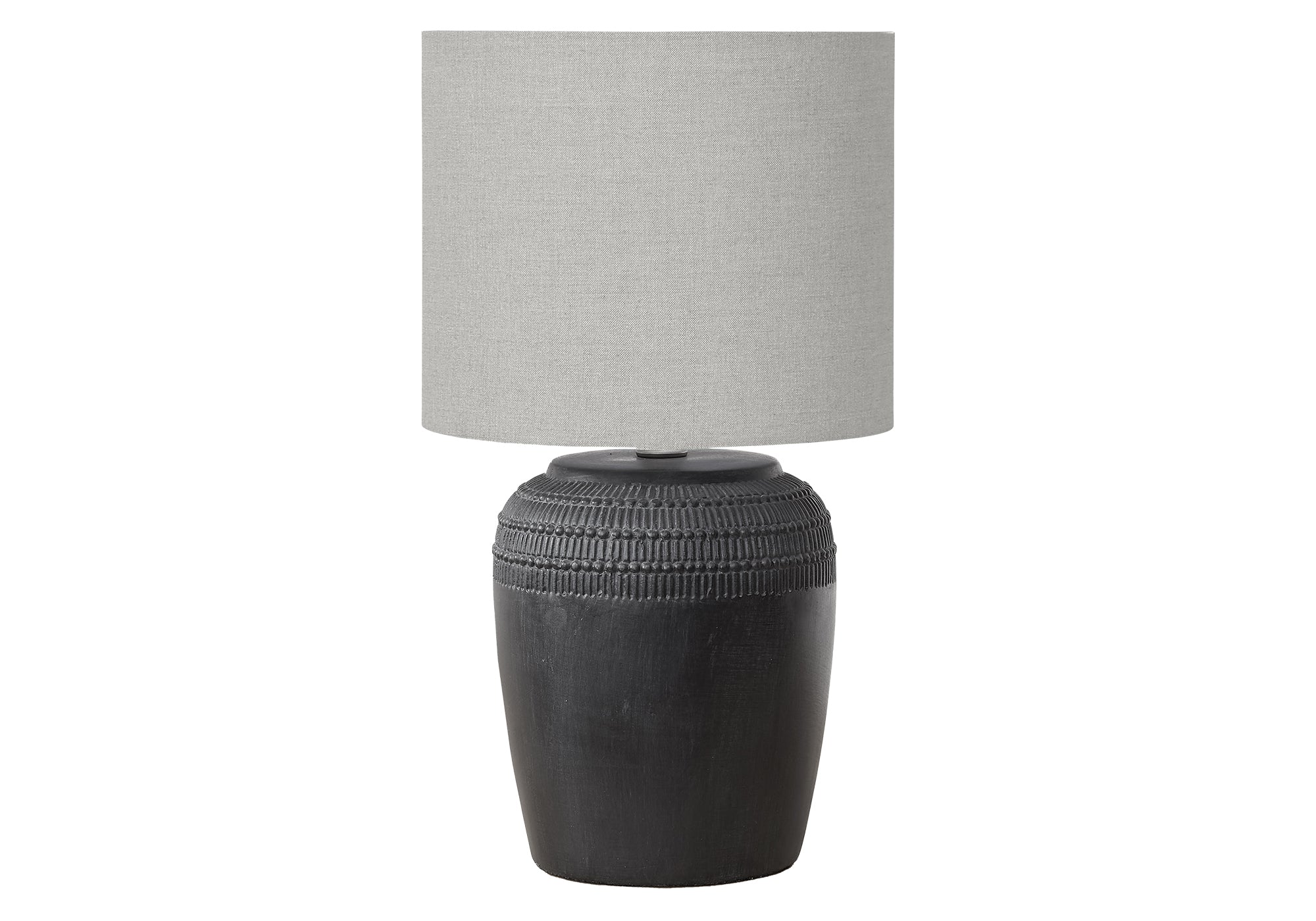 LUMINAIRE - 17"H LAMPE DE TABLE NOIR CERAMIQUE / GRIS – I 9781