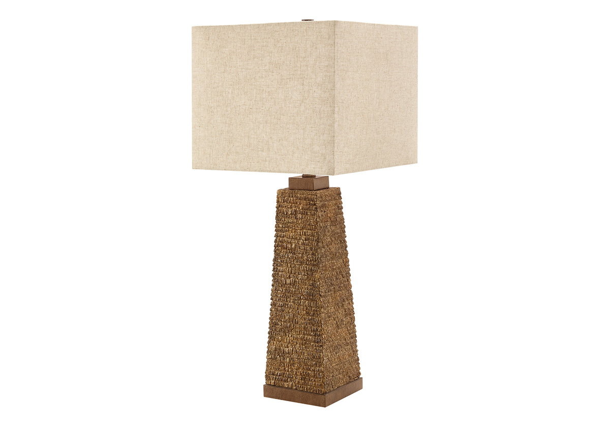LUMINAIRE - 30"H LAMPE DE TABLE BRUN RESINE / BEIGE – I 9786
