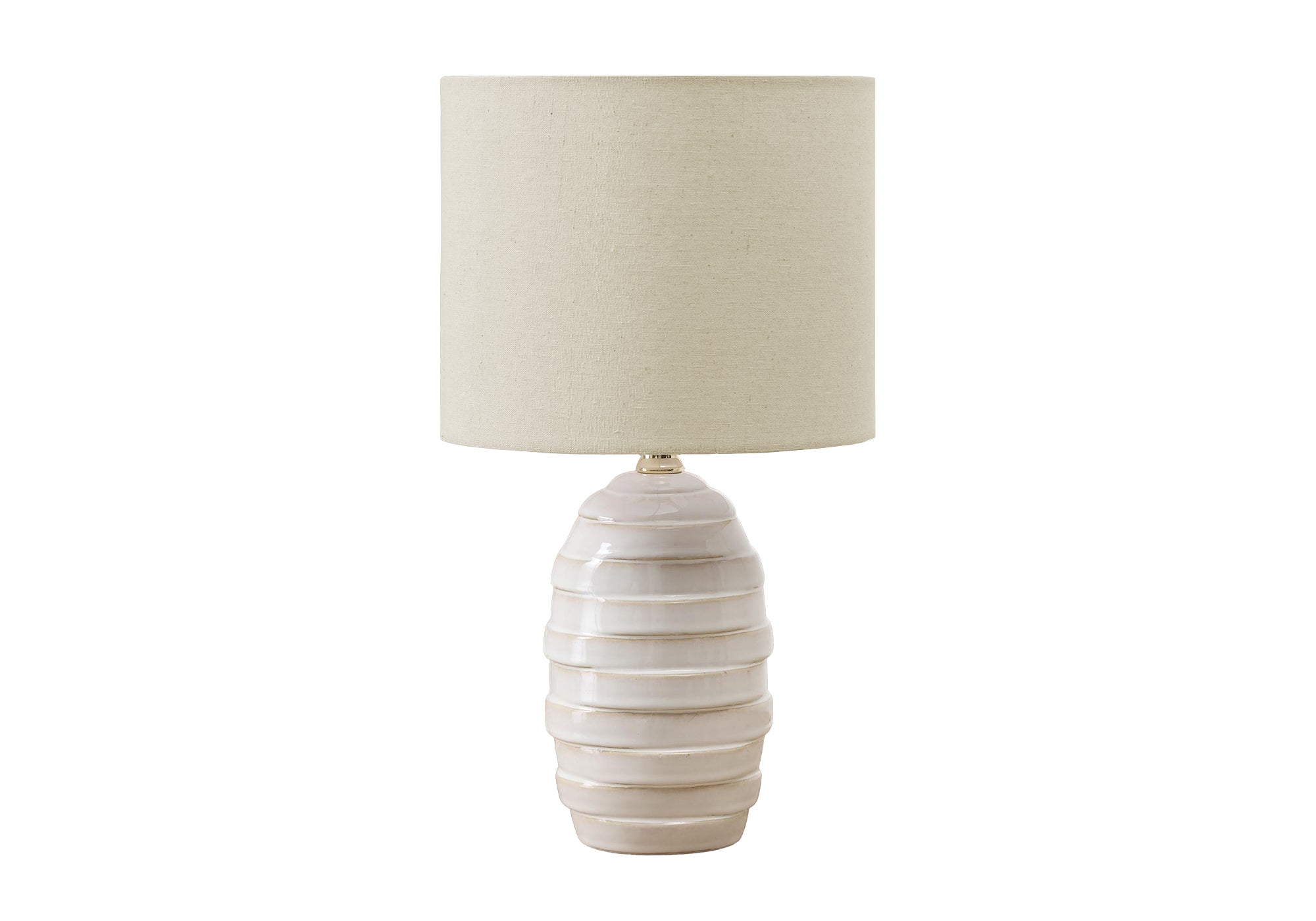 LUMINAIRE - 17"H LAMPE DE TABLE IVOIRE CERAMIQUE / BEIGE – I 9789