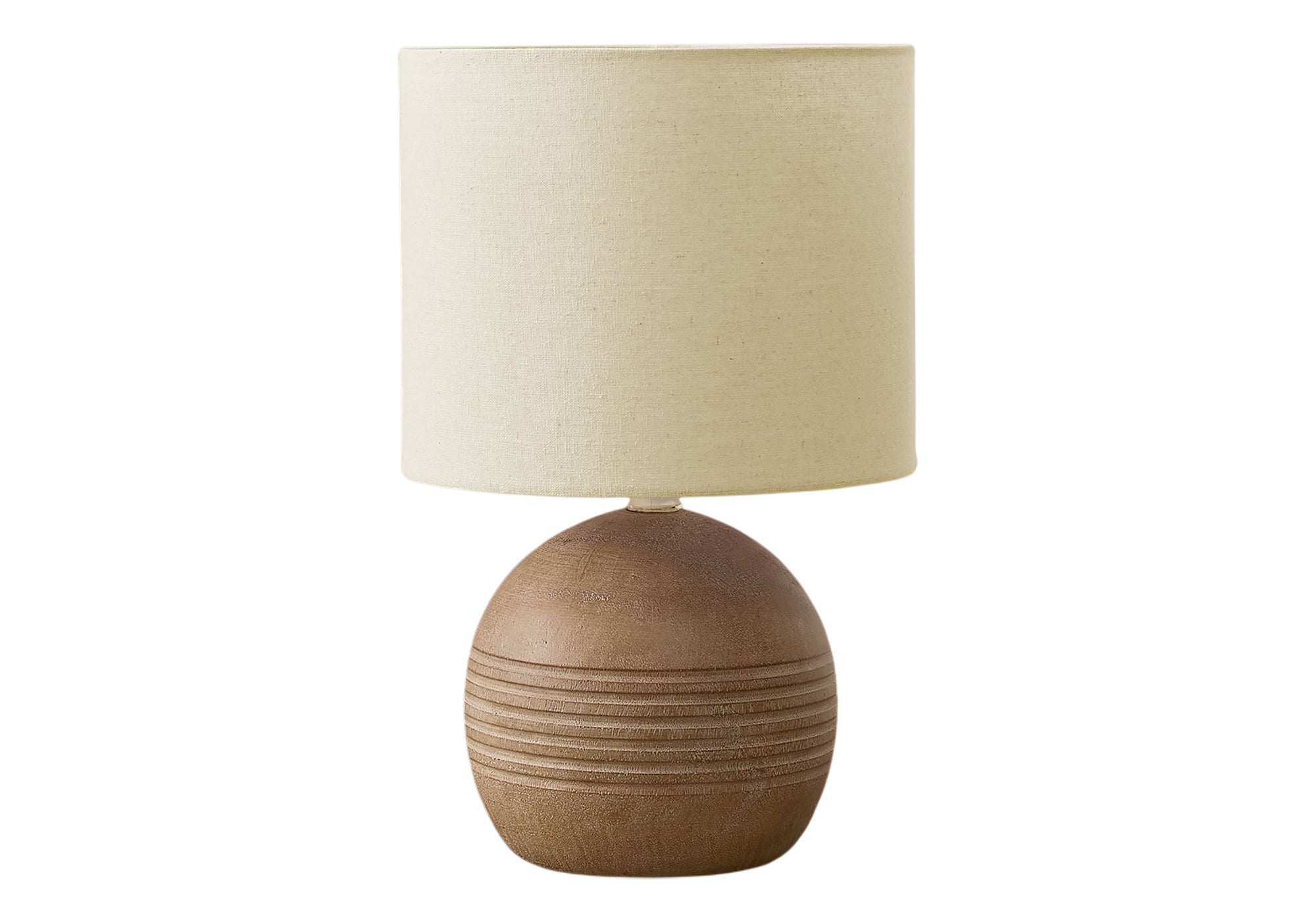 LUMINAIRE - 15"H LAMPE DE TABLE BRUN RESINE / BEIGE – I 9793