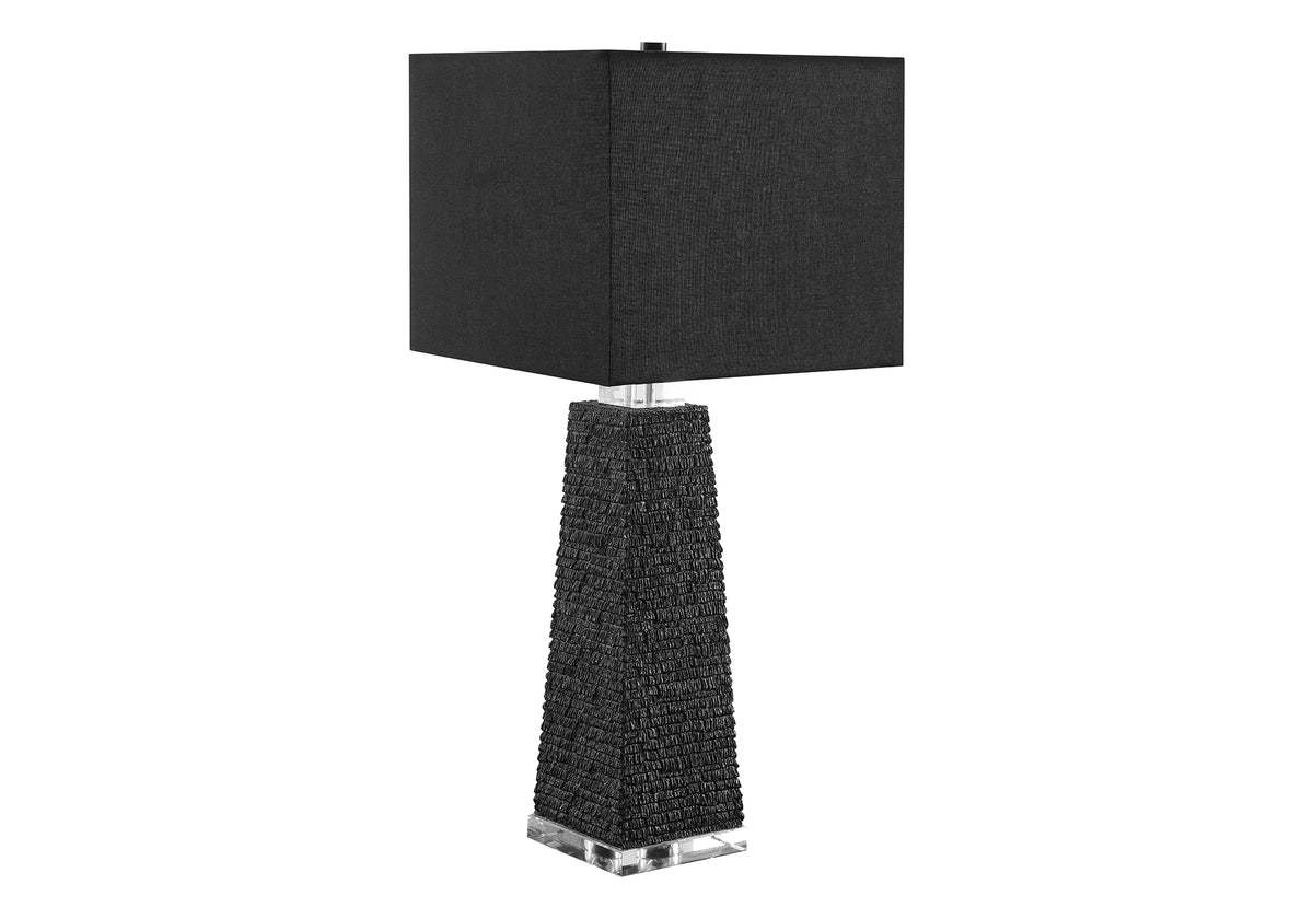 LUMINAIRE - 30"H LAMPE DE TABLE NOIR RESINE-CRYSTAL / NOIR – I 9802