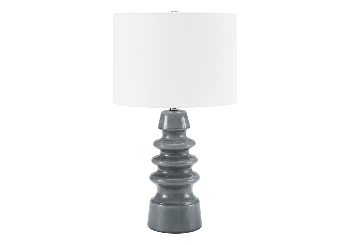 LUMINAIRE - 27"H LAMPE DE TABLE GRIS CERAMIQUE / IVOIRE – I 9819