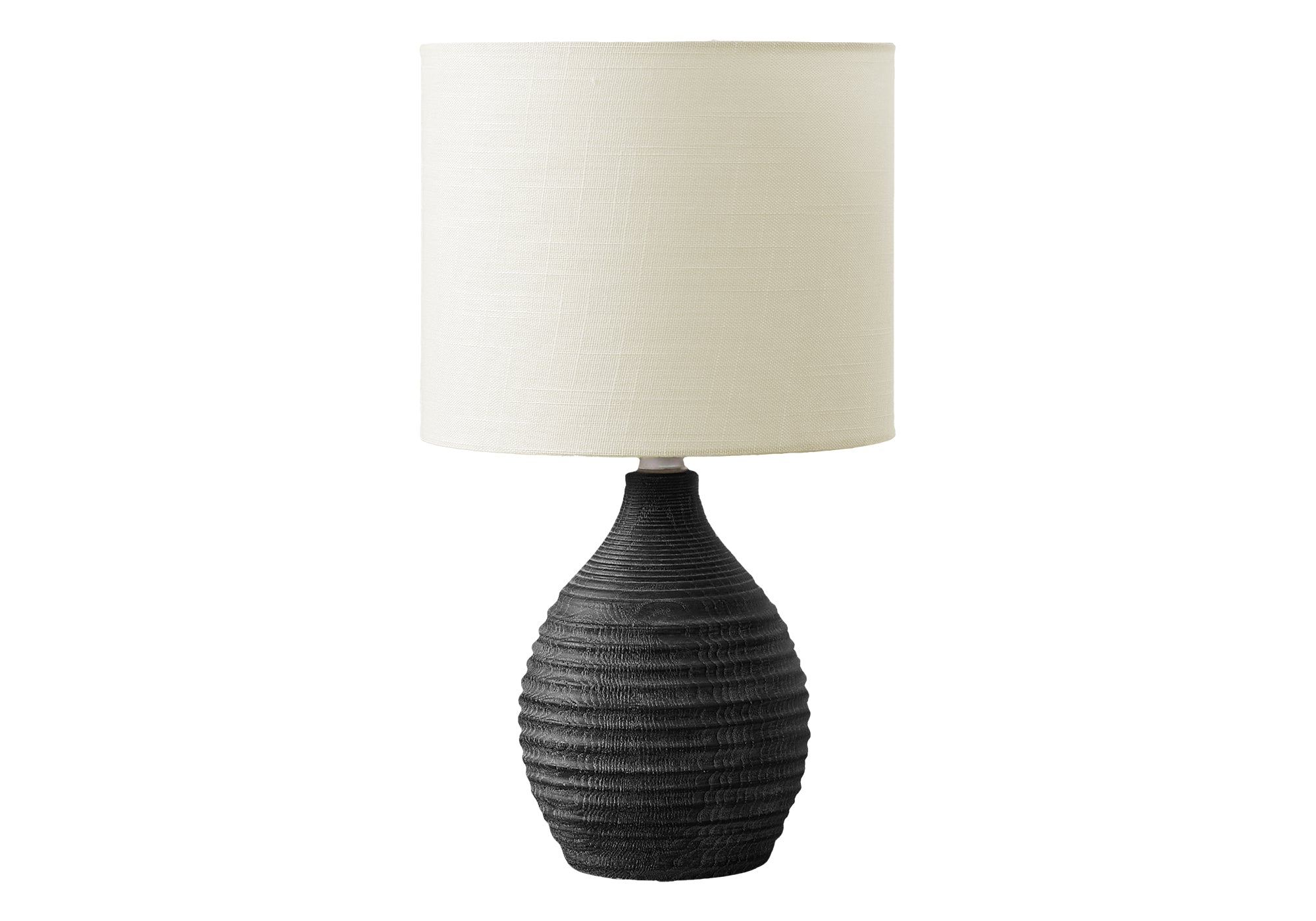 LUMINAIRE - 17"H LAMPE DE TABLE GRIS RESINE / IVOIRE – I 9847