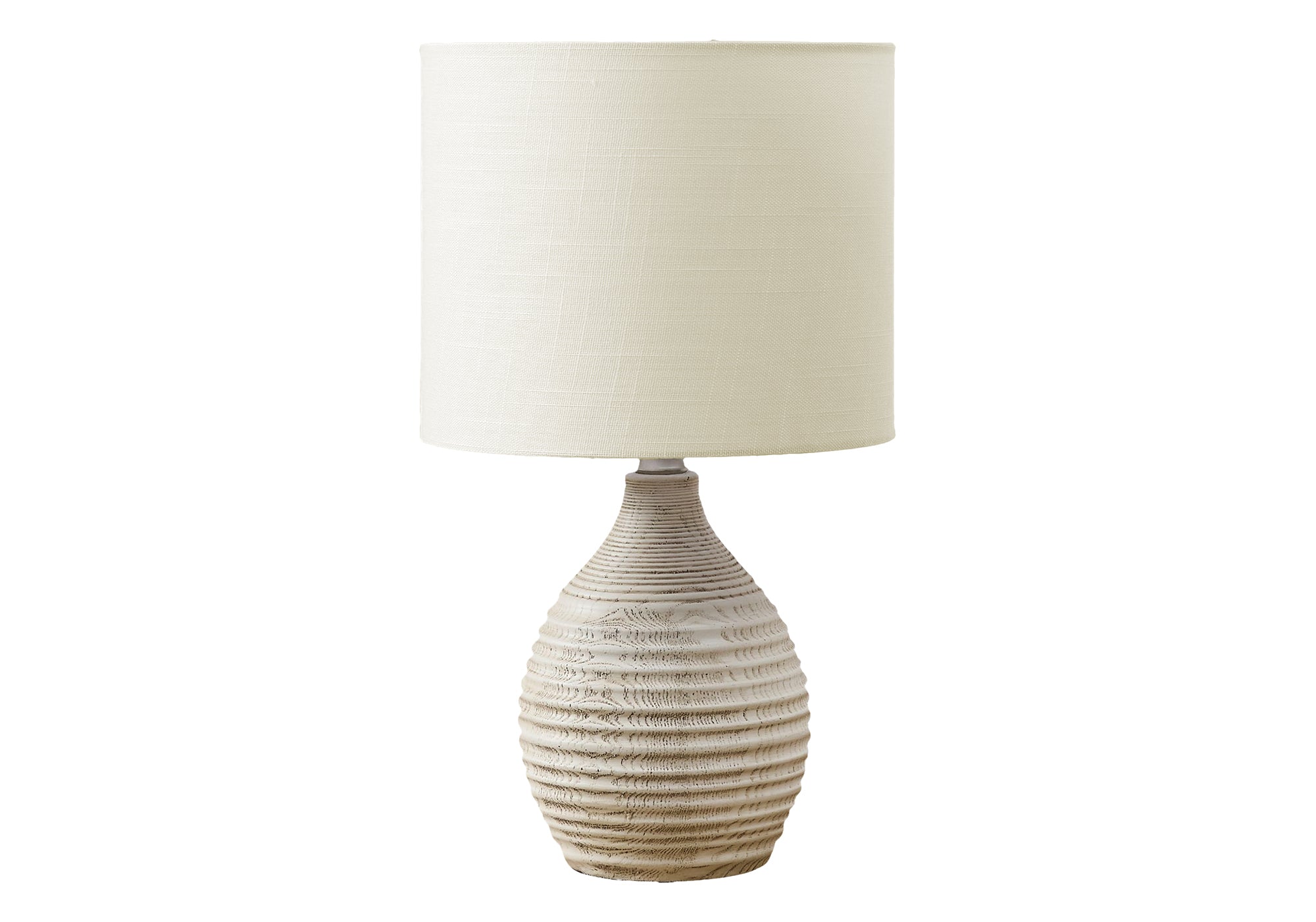 LUMINAIRE - 17"H LAMPE DE TABLE IVOIRE RESINE / IVOIRE – I 9848