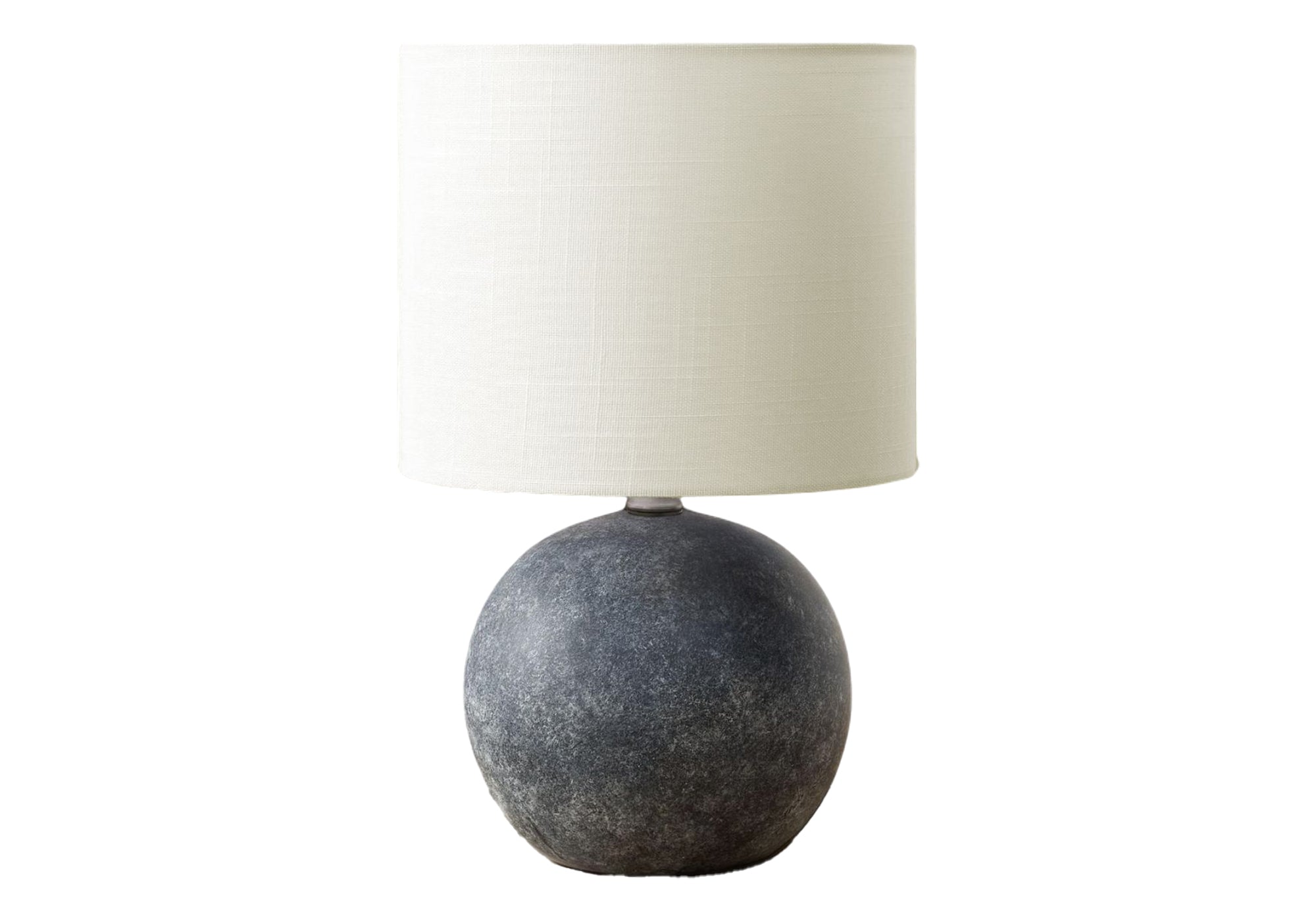 LUMINAIRE - 16"H LAMPE DE TABLE GRIS BETON / IVOIRE – I 9850