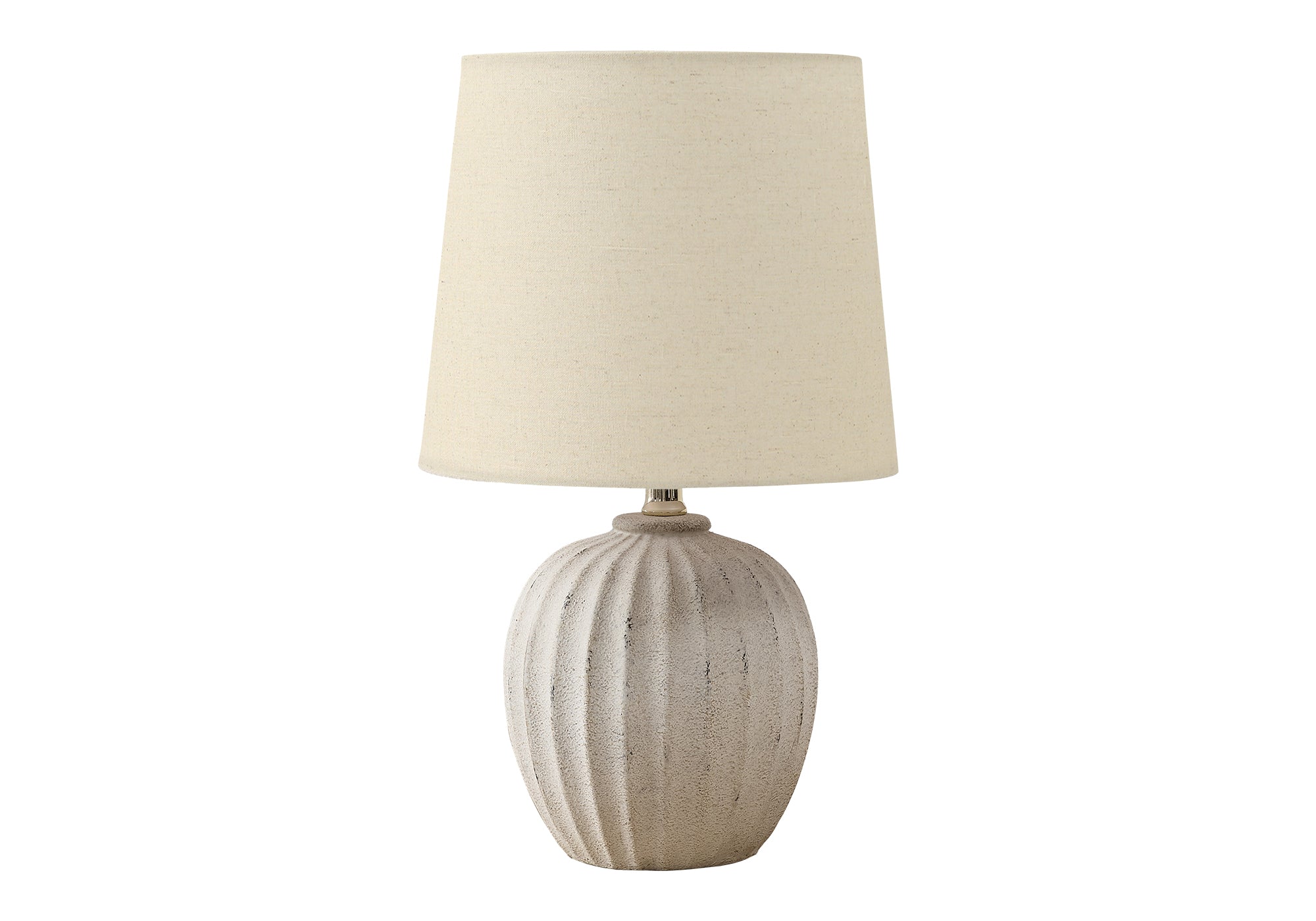 LUMINAIRE - 19"H LAMPE DE TABLE BEIGE RESINE / BEIGE – I 9867