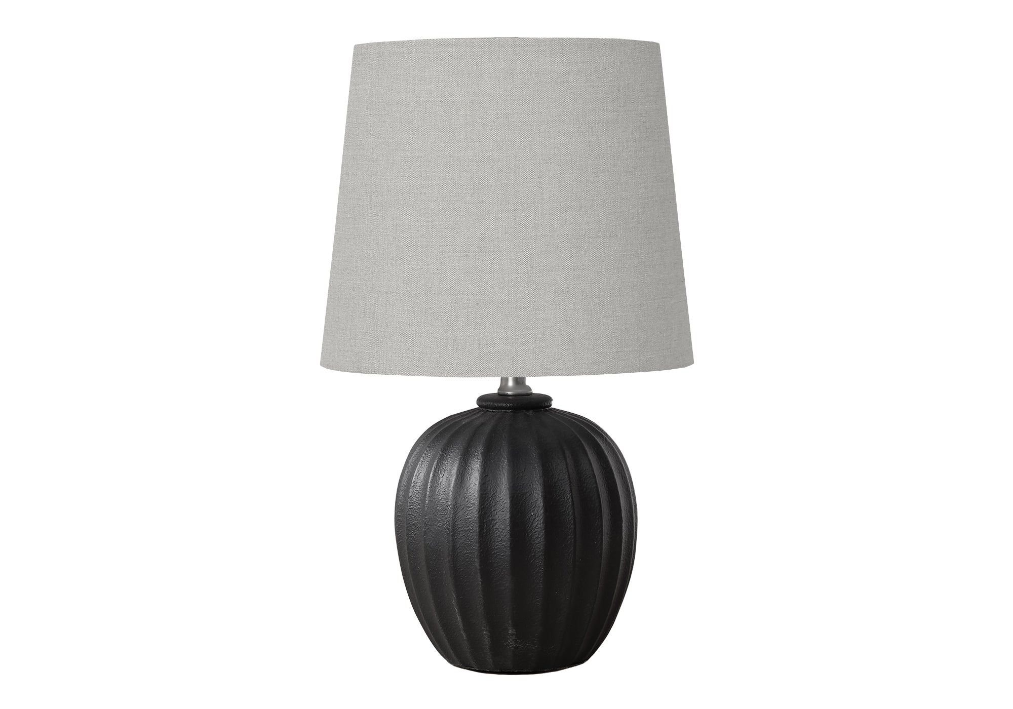 LUMINAIRE - 19"H LAMPE DE TABLE NOIR RESINE / GRIS – I 9868