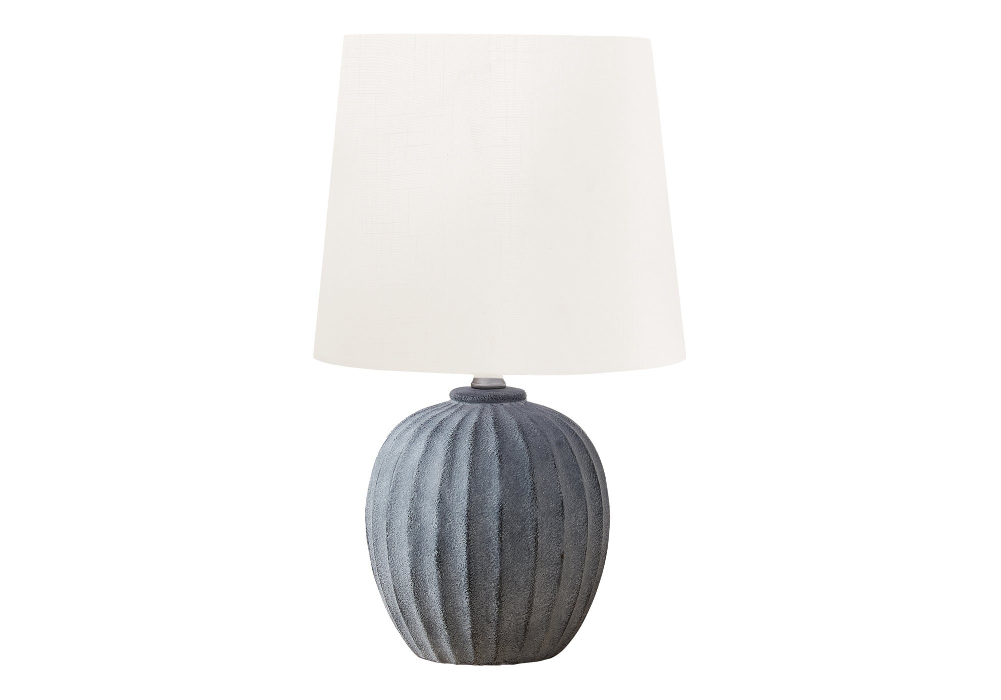 LUMINAIRE - 19"H LAMPE DE TABLE GRIS RESINE / IVOIRE – I 9869