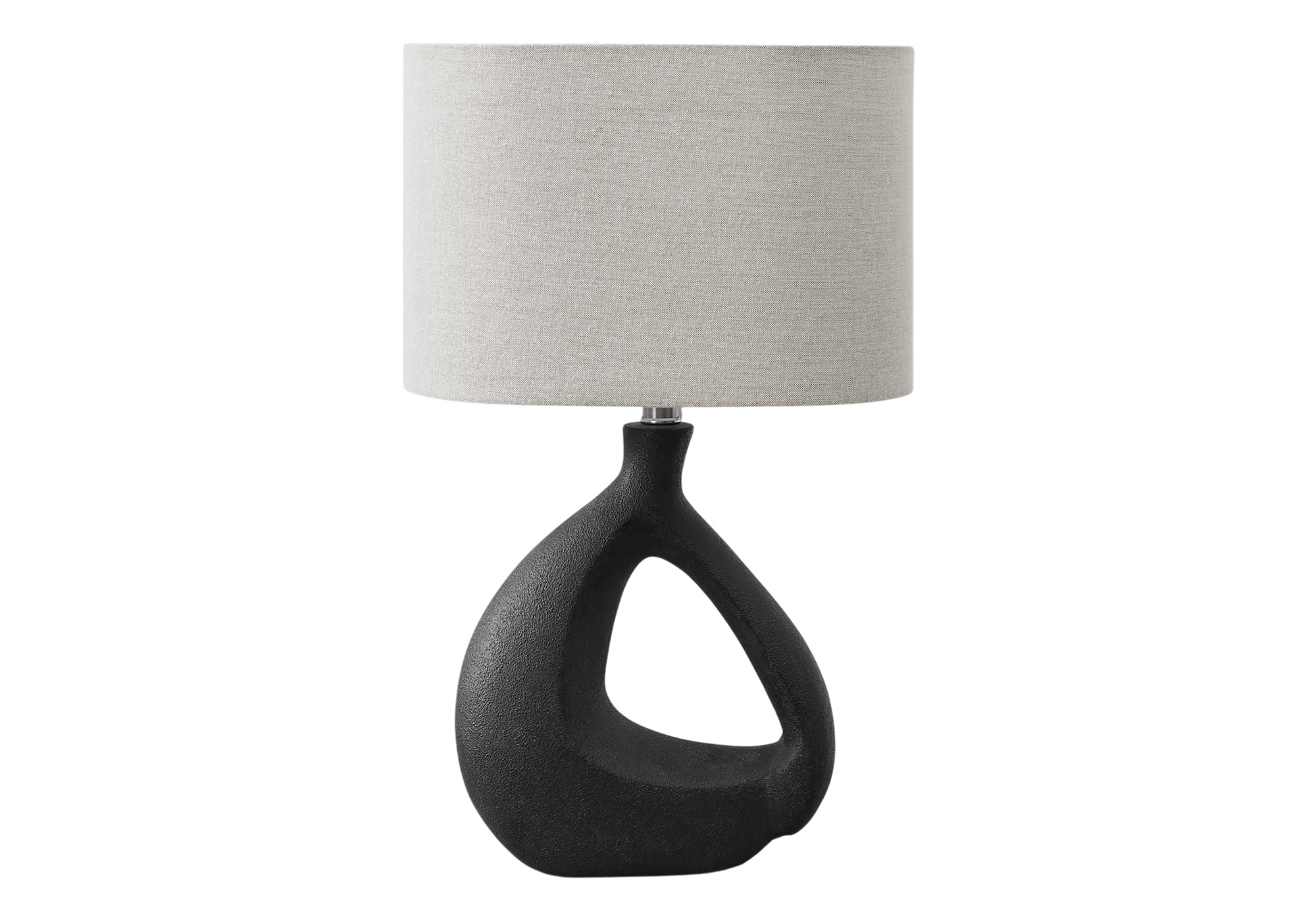 LUMINAIRE - 23"H LAMPE DE TABLE NOIR RESINE / GRIS – I 9881