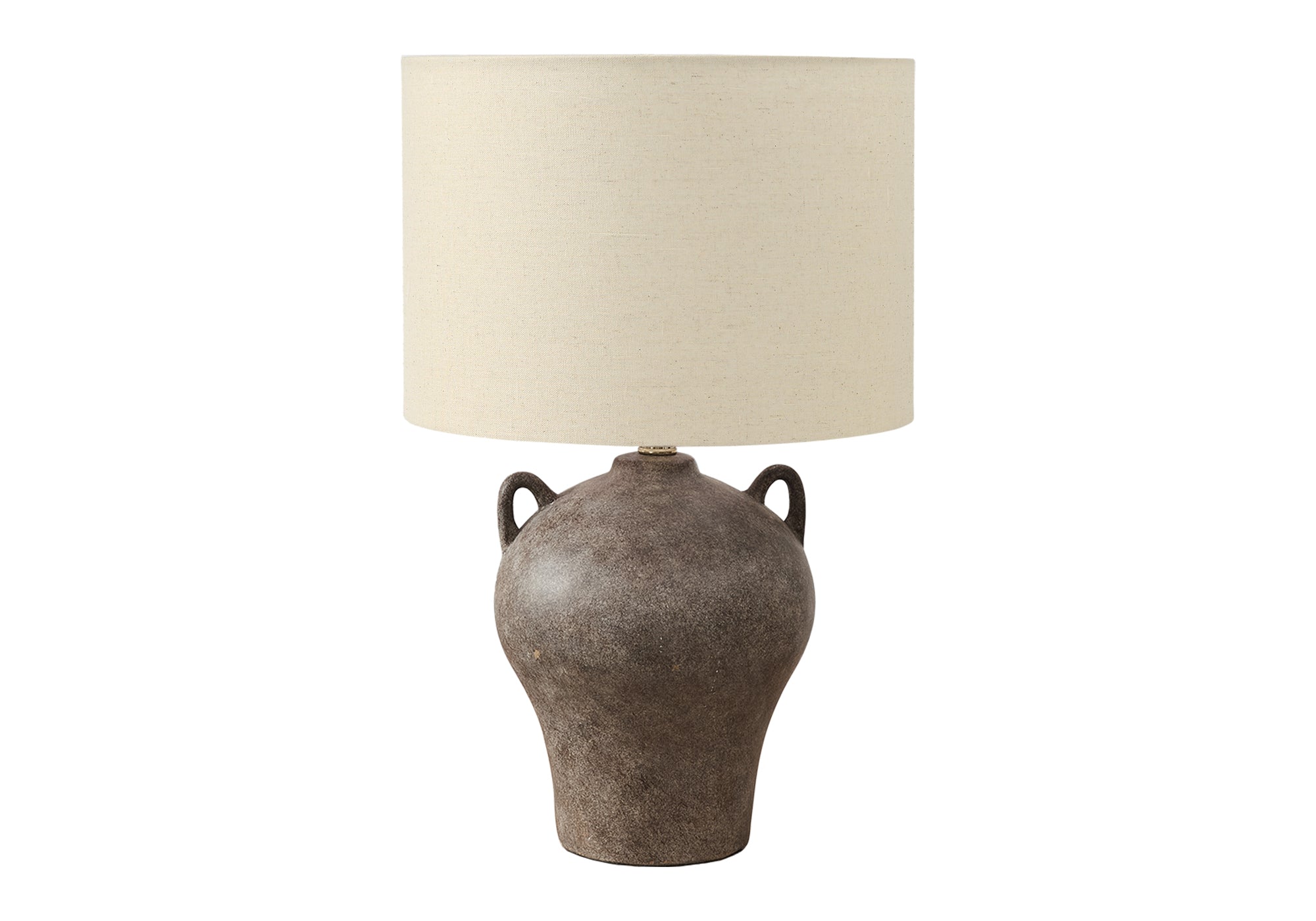 LUMINAIRE - 22"H LAMPE DE TABLE BRUN CERAMIQUE / BEIGE – I 9883