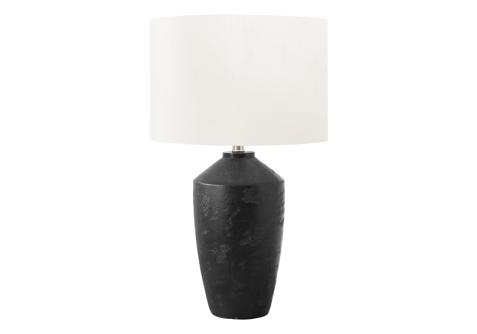 LUMINAIRE - 25"H LAMPE DE TABLE NOIR BETON / IVOIRE – I 9893