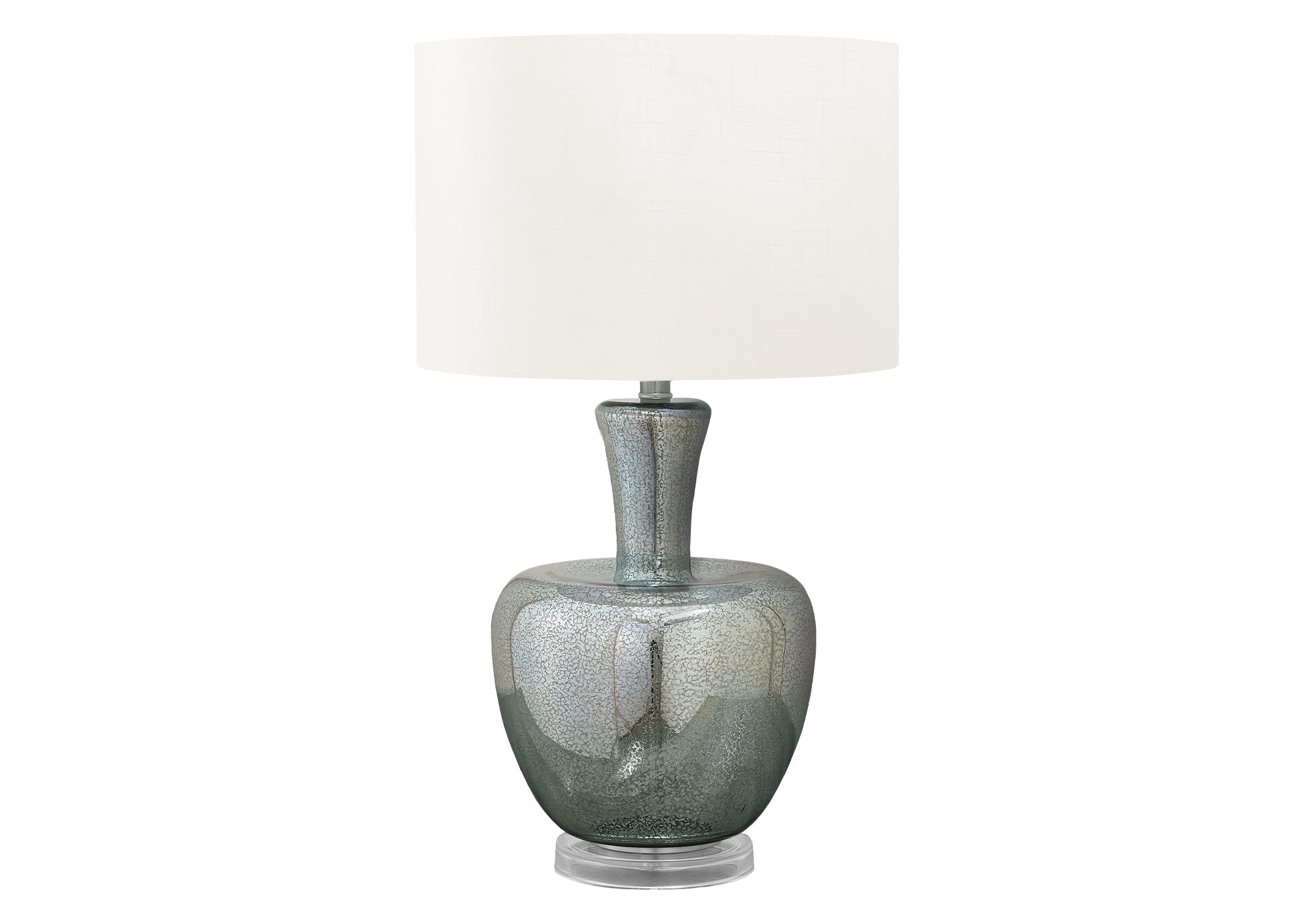 LUMINAIRE - 26"H LAMPE DE TABLE VERT EN VERRE / IVOIRE – I 9898