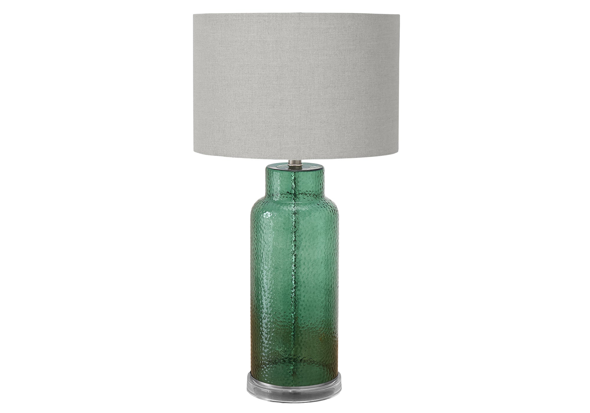 LUMINAIRE - 28"H LAMPE DE TABLE VERT EN VERRE / GRIS – I 9908