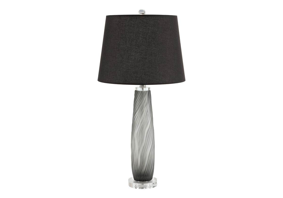 LUMINAIRE - 30"H LAMPE DE TABLE NOIR VERRE-CRYSTAL / NOIR – I 9911