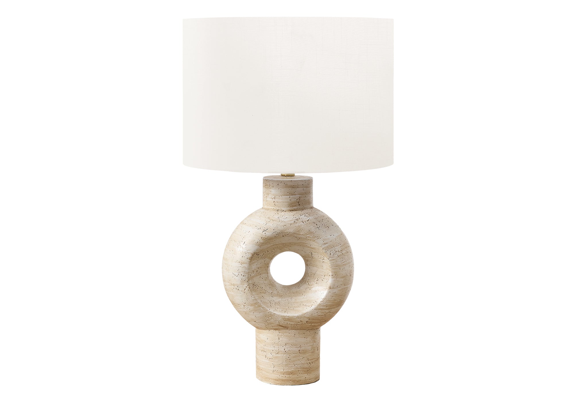 LUMINAIRE - 28"H LAMPE DE TABLE BEIGE RESINE / IVOIRE – I 9932