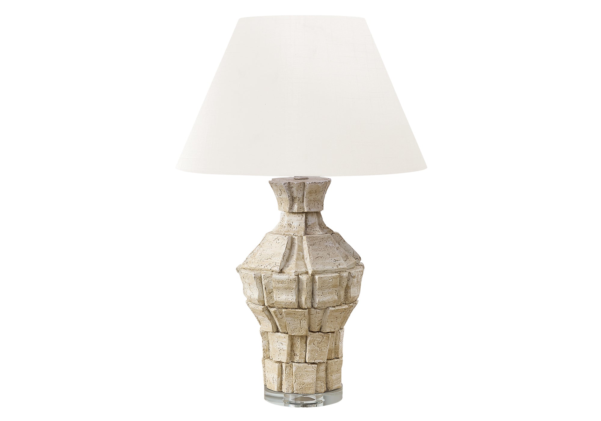 LUMINAIRE - 28"H LAMPE DE TABLE BEIGE RESINE / IVOIRE – I 9934