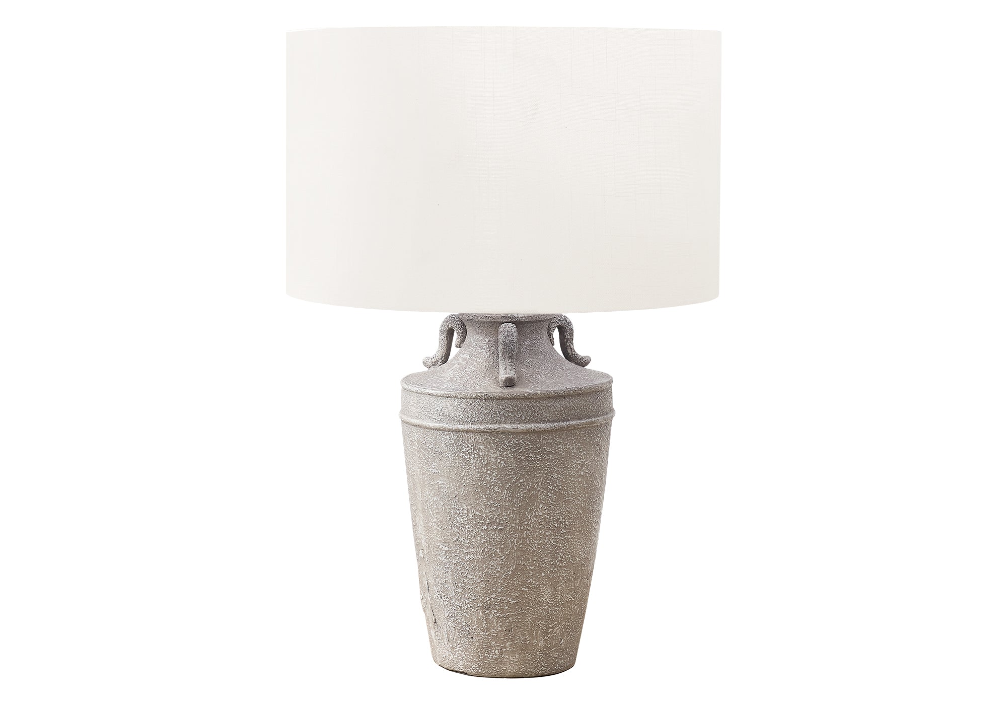 LUMINAIRE - 28"H LAMPE DE TABLE GRIS CERAMIQUE / IVOIRE – I 9939