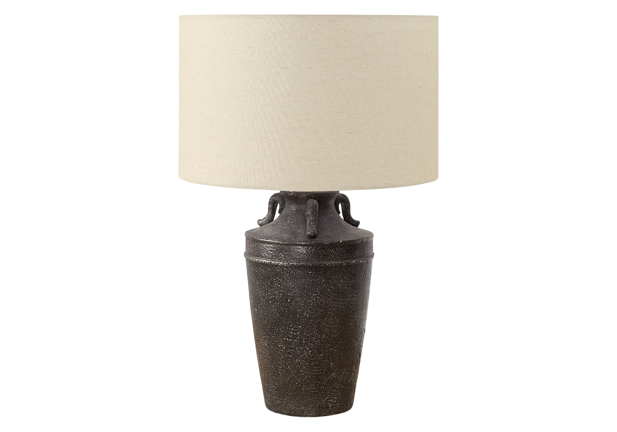 LUMINAIRE - 28"H LAMPE DE TABLE NOIR CERAMIQUE / BEIGE – I 9940