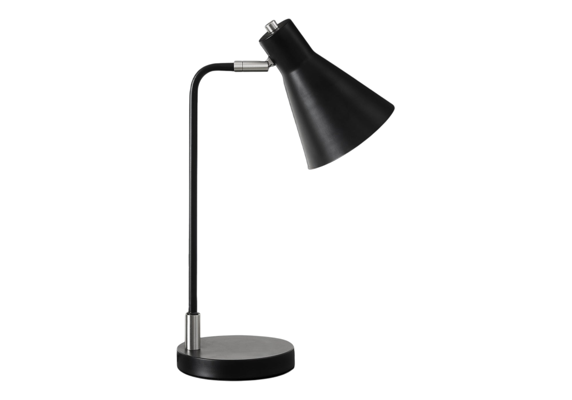 LUMINAIRE - 17"H LAMPE DE TABLE NOIR / ARGENT METAL – I 9956