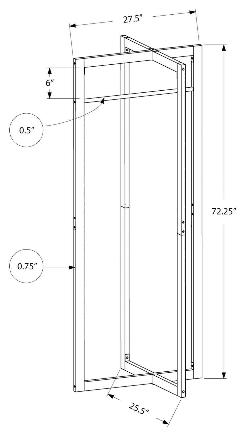 PATERE - 72"H / METAL BLANC – I 2151
