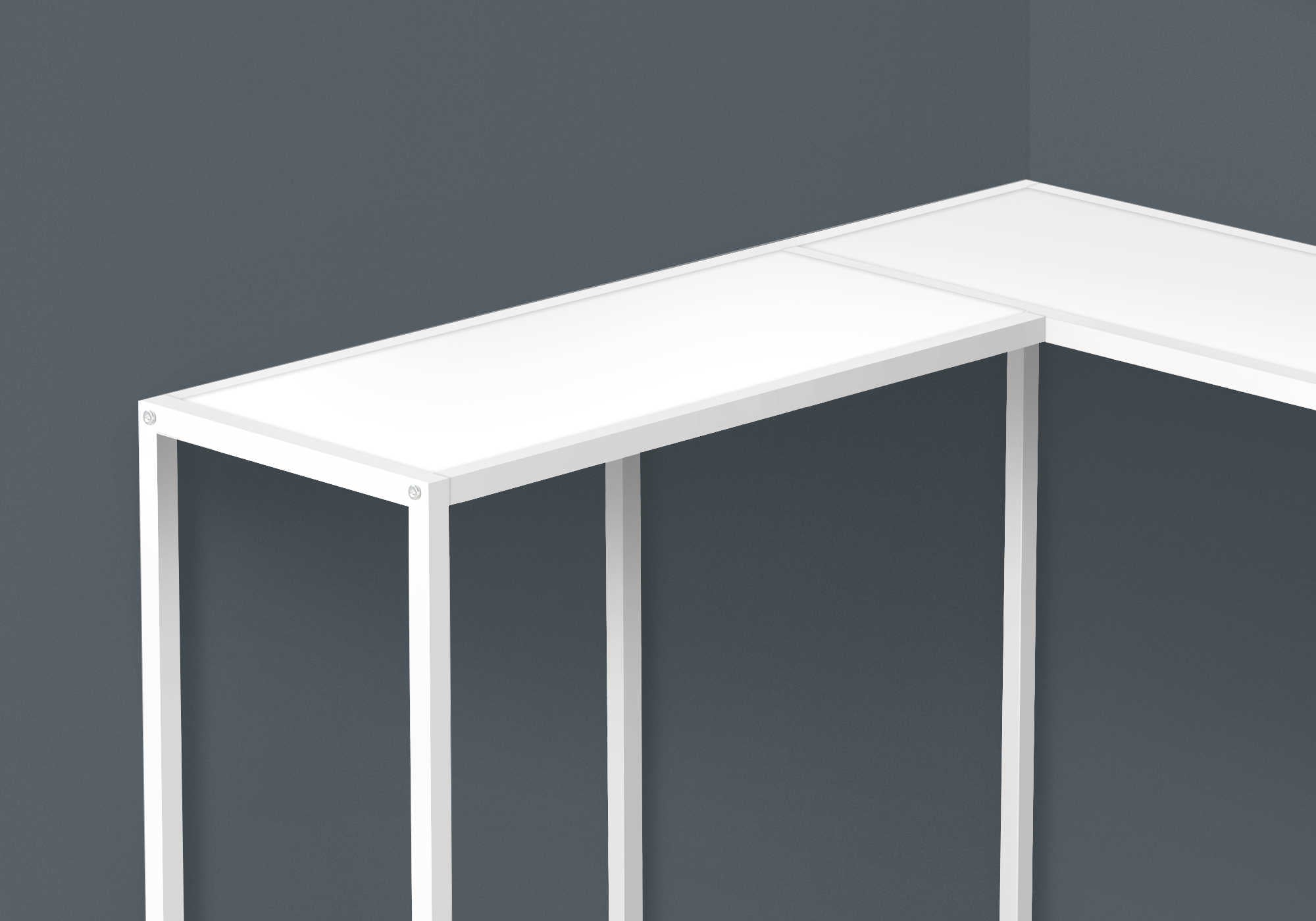 TABLE D'APPOINT - 36"L / BLANC / CONSOLE DE COIN – I 2160.