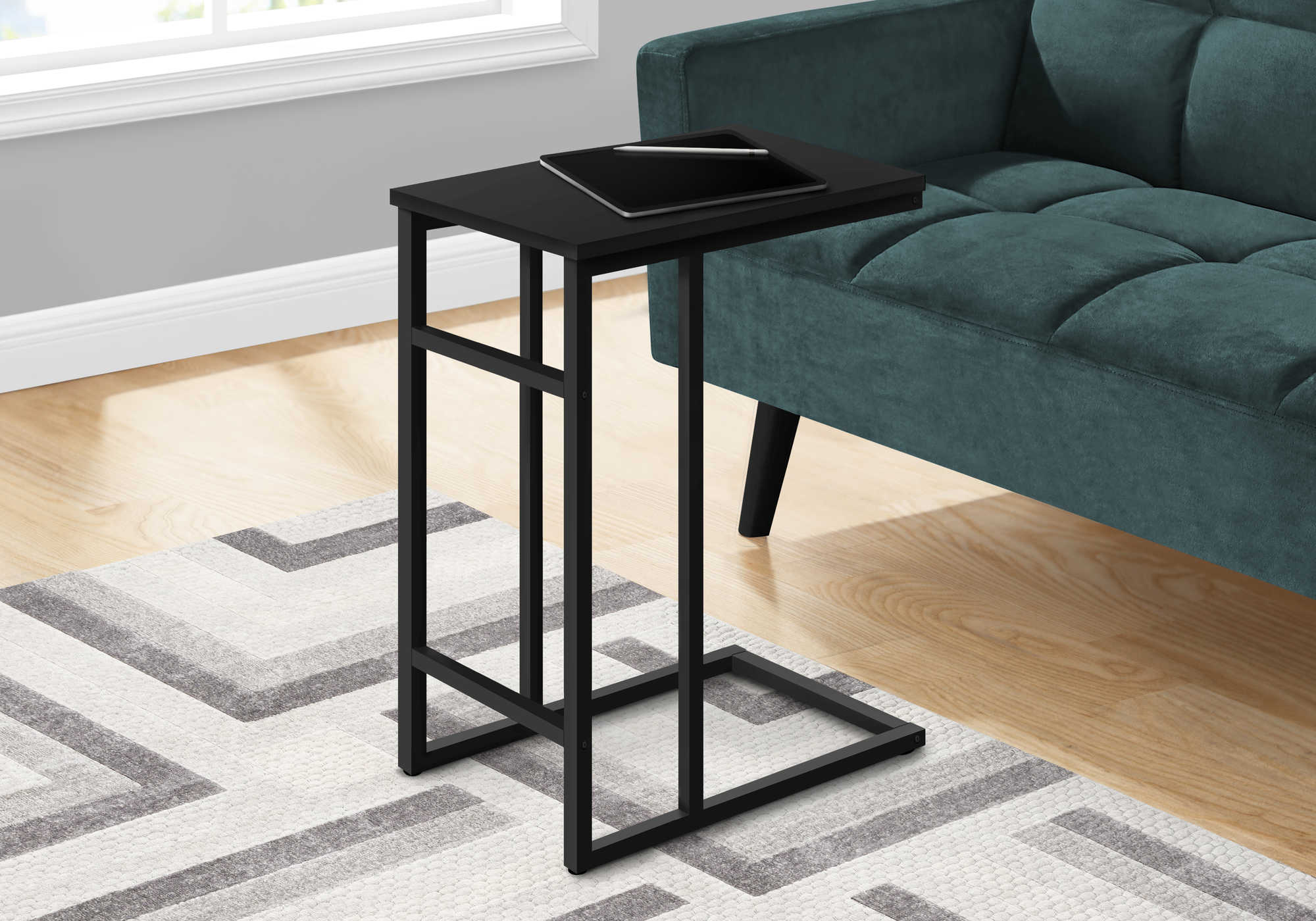 TABLE DE CHEVET - 24"H / NOIR / METAL NOIR – I 2170.