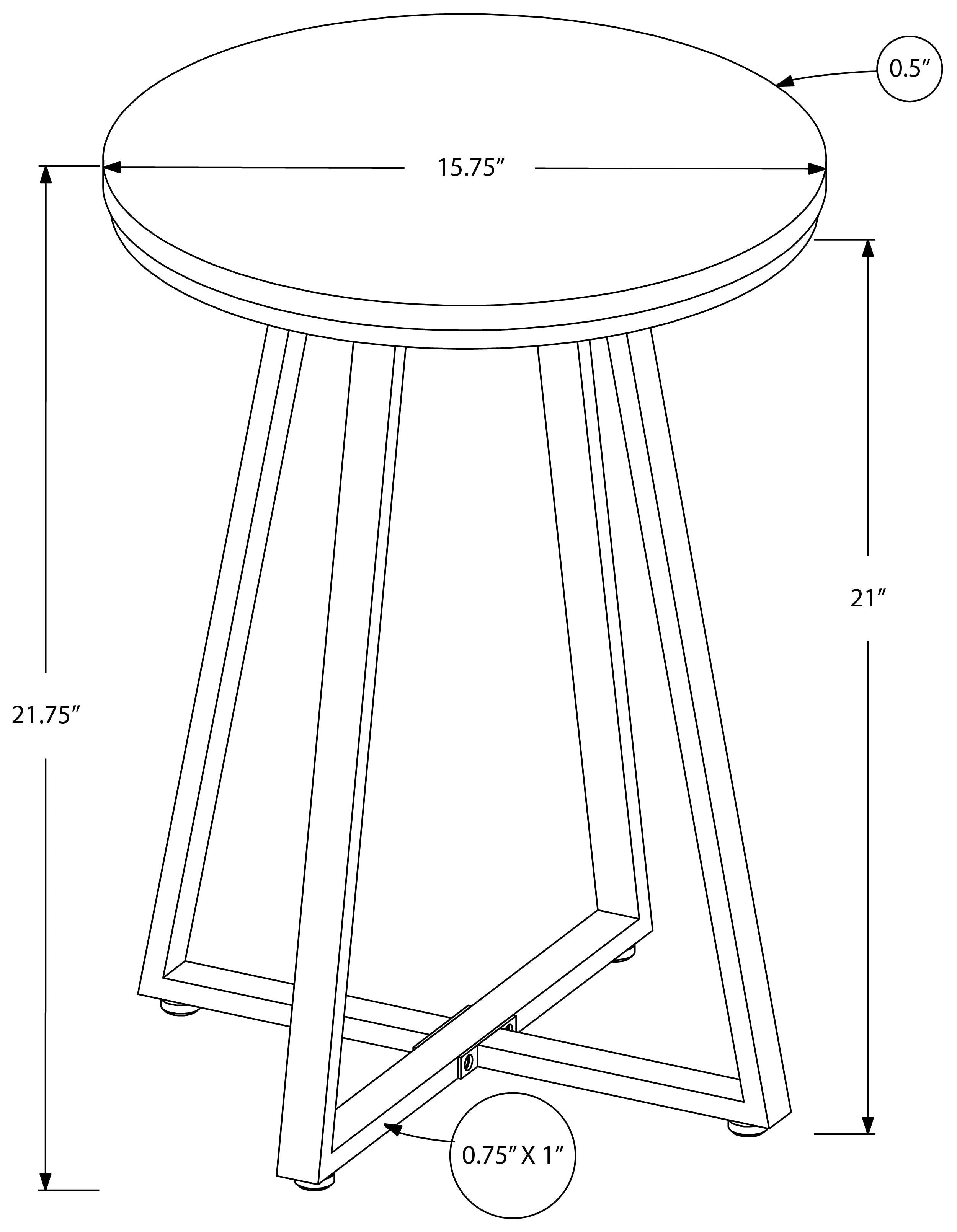 TABLE DE CHEVET - 22"H / MARBRE NOIR / METAL NOIR – I 2179.