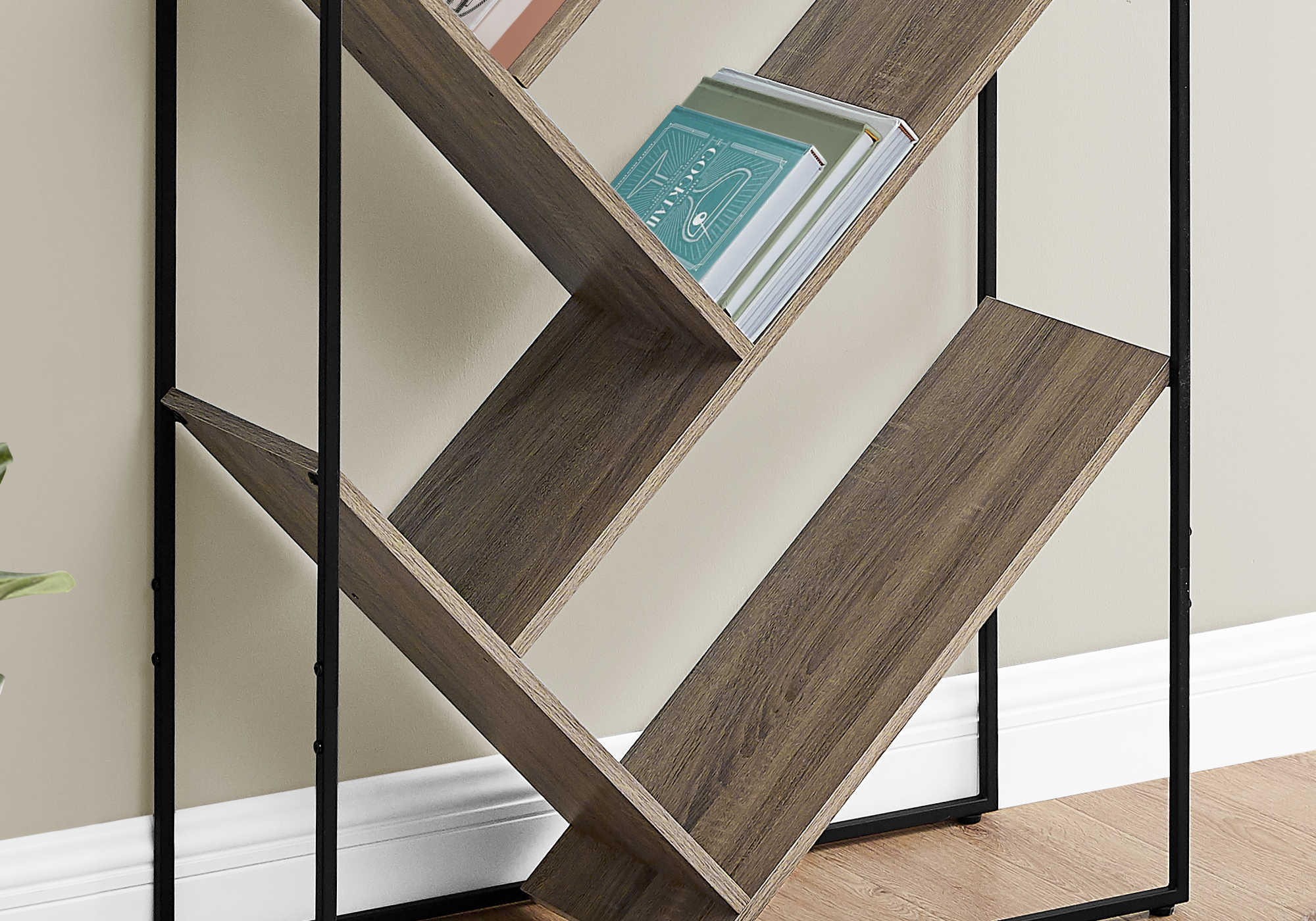 ETAGERE - 60"H / TAUPE FONCE / METAL NOIR – I 2201.