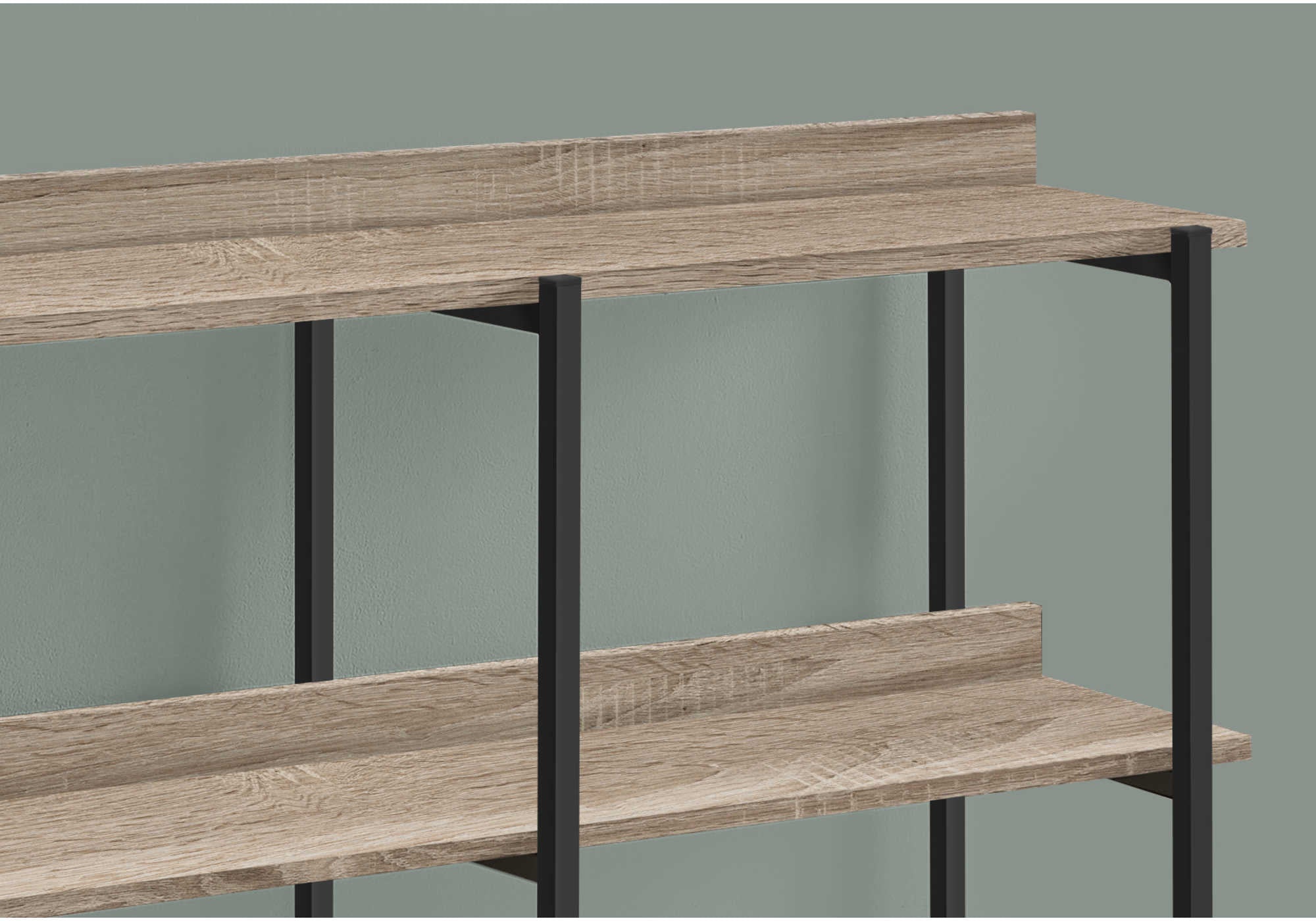 TABLE D'APPOINT - 48"L / CONSOLE TAUPE FONCE / METAL NOIR – I 2218.