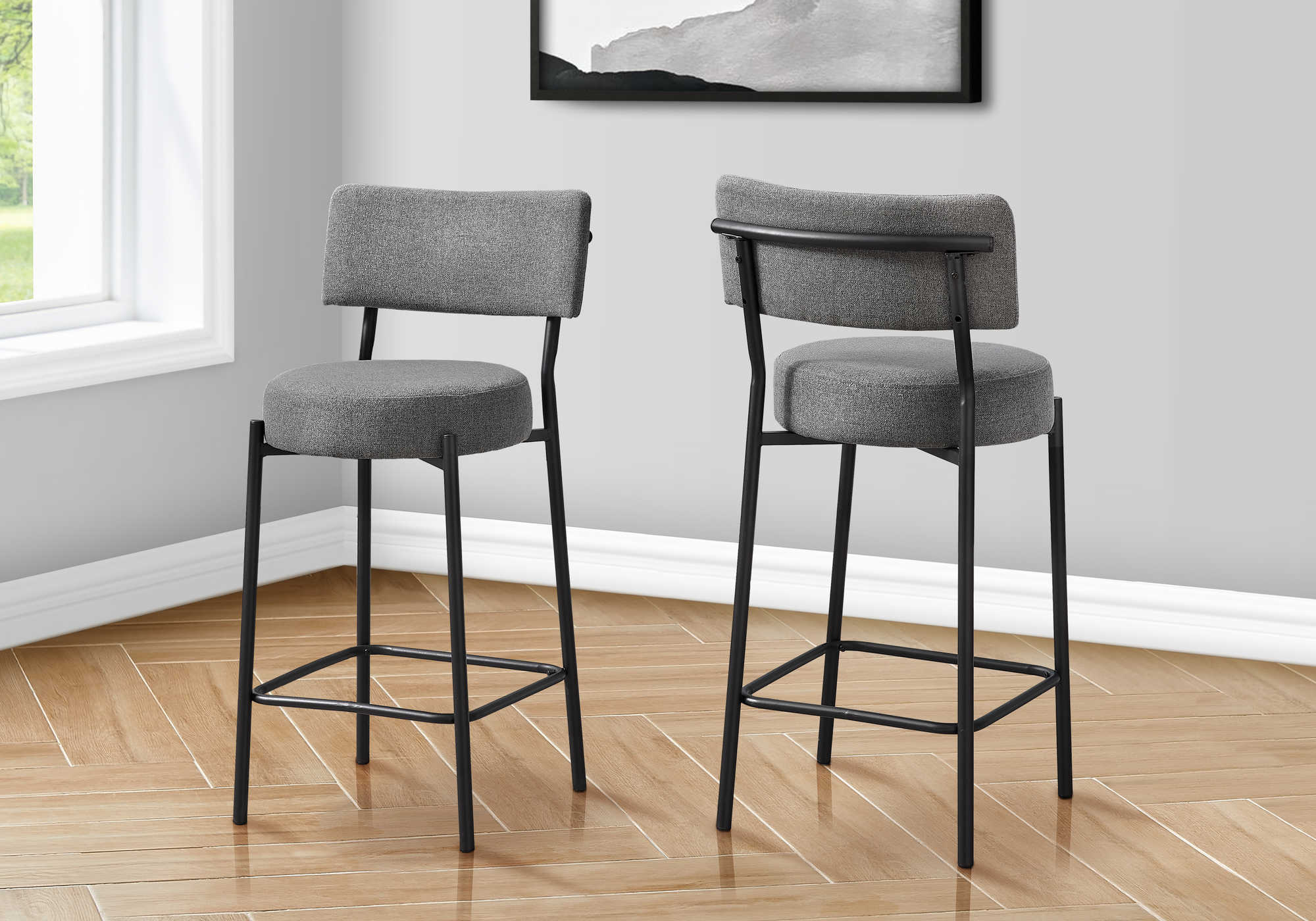 TABOURET DE BAR - 2PCS / 37"H / NOIR / HAUTEUR COMPTOIR – I 2246