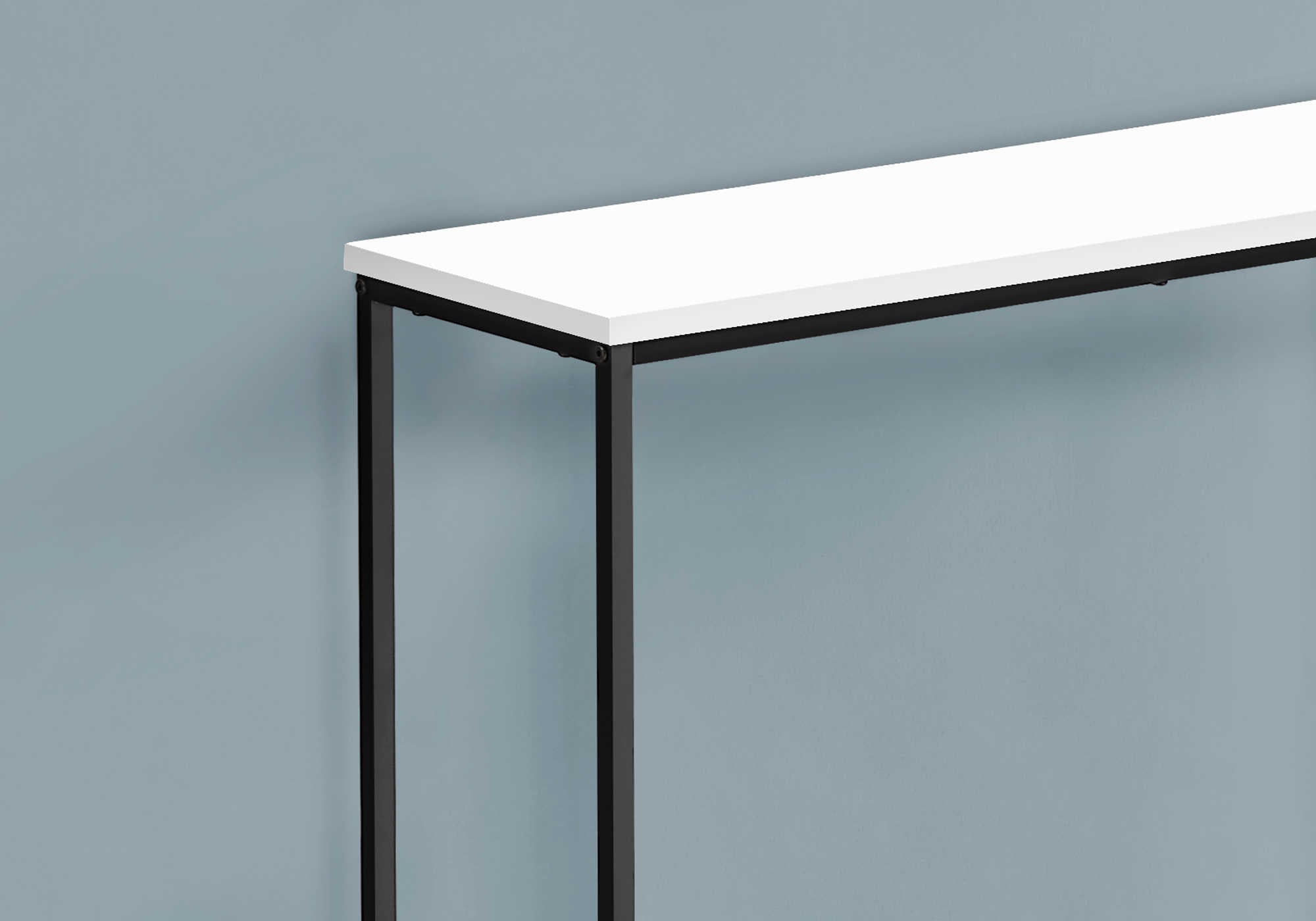 TABLE D'APPOINT - 32"L / CONSOLE BLANC / METAL NOIR – I 2252.