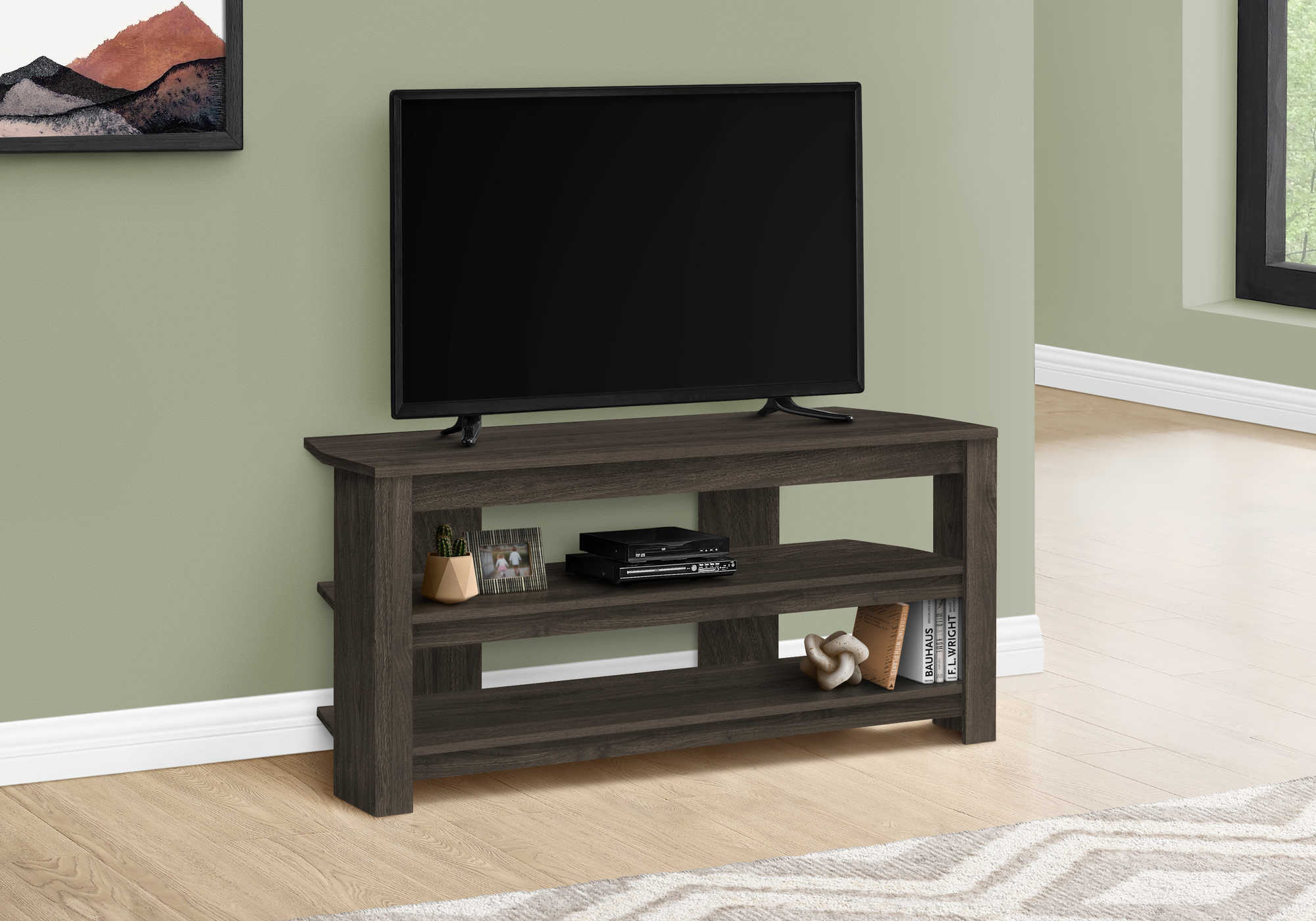 Image of tv stand - 42"l / brown oak corner  i 2514.