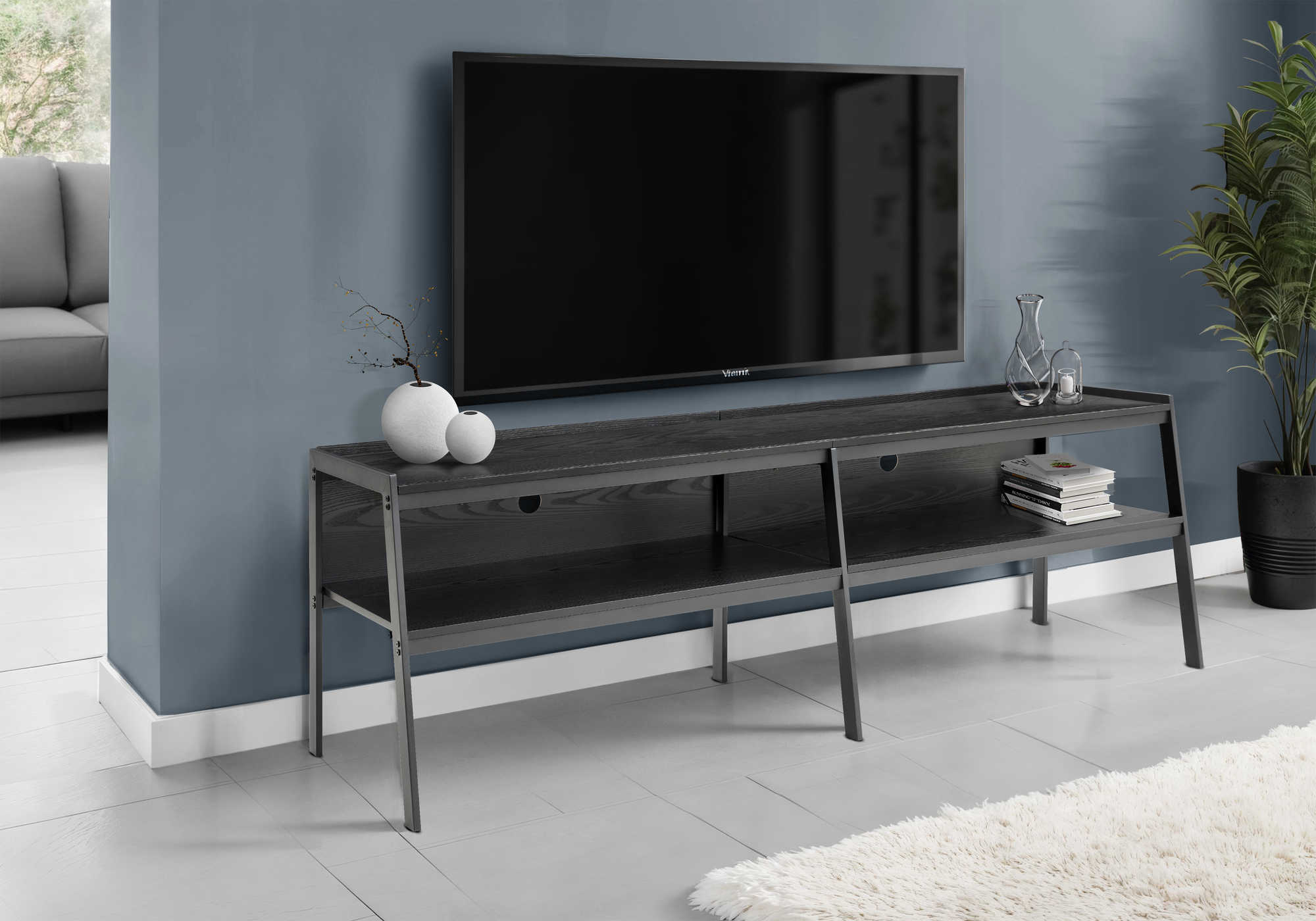 MEUBLE TV - 72"L / NOIR / METAL NOIR – I 2535