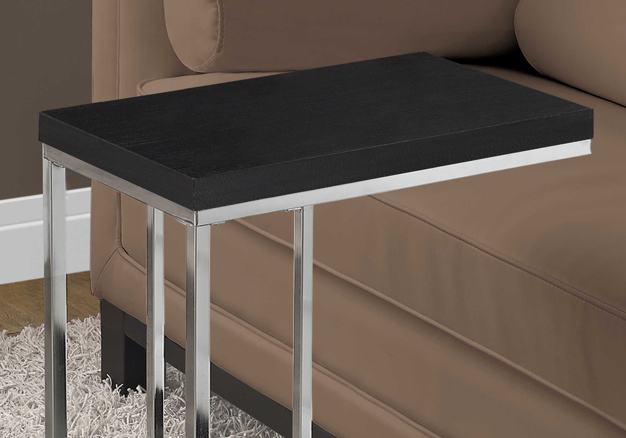 TABLE DE CHEVET - ESPRESSO / METAL CHROME – I 3007.