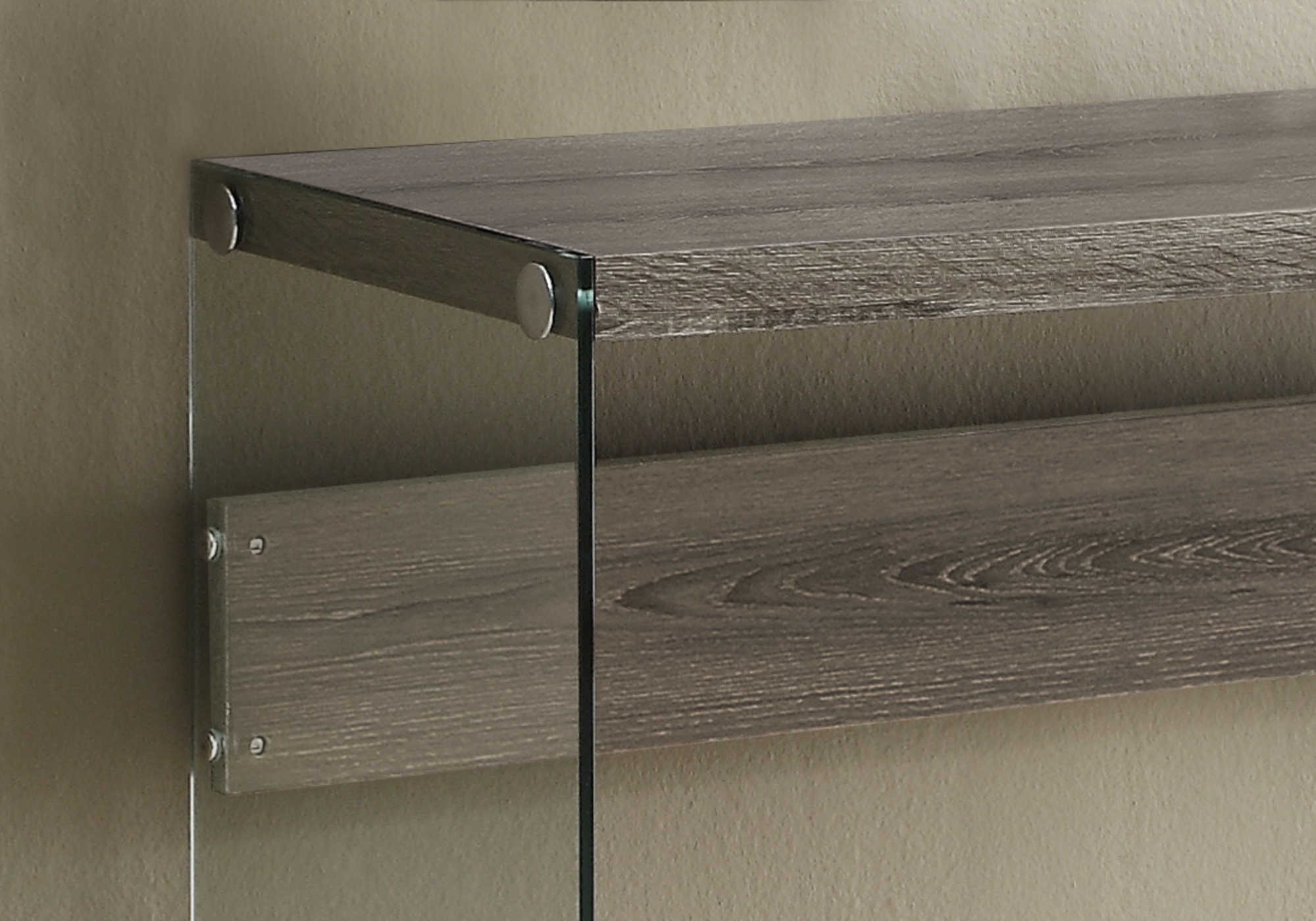 TABLE D'APPOINT - 44"L / TAUPE FONCE / VERRE TREMPE – I 3055.