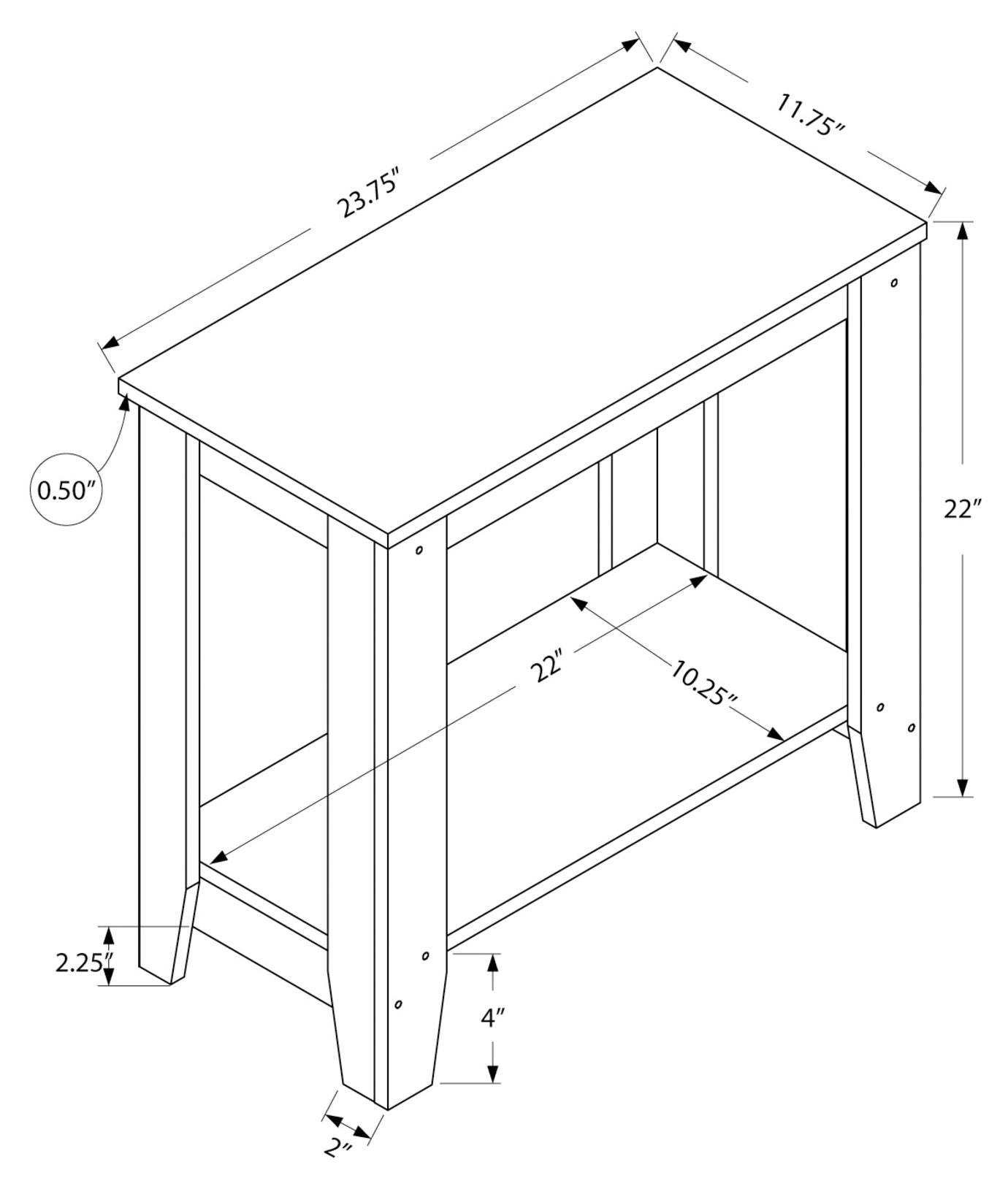 TABLE DE CHEVET - TAUPE FONCE – I 3115.