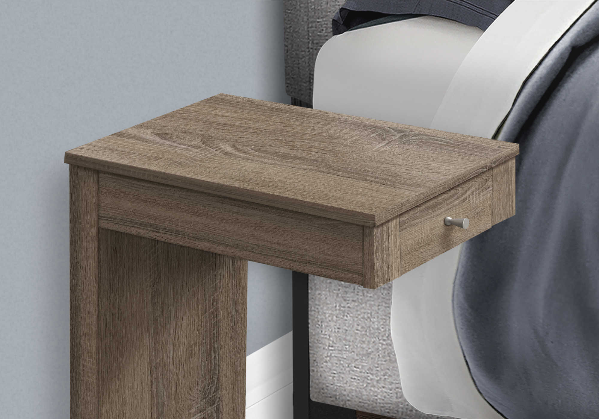 TABLE DE CHEVET - TAUPE FONCE AVEC UN TIROIR – I 3191.