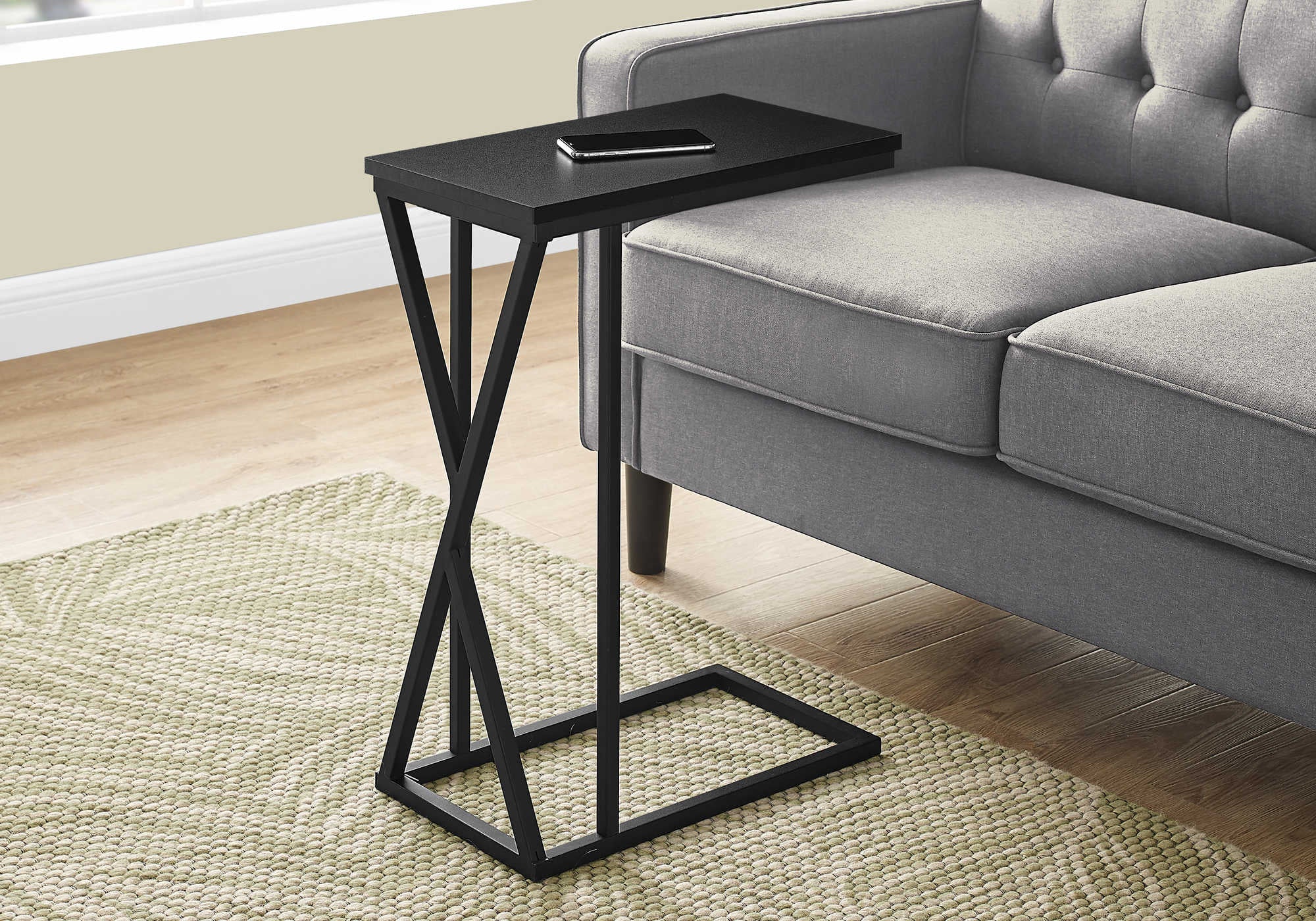 TABLE DE CHEVET - 25"H / NOIR / METAL NOIR – I 3247.