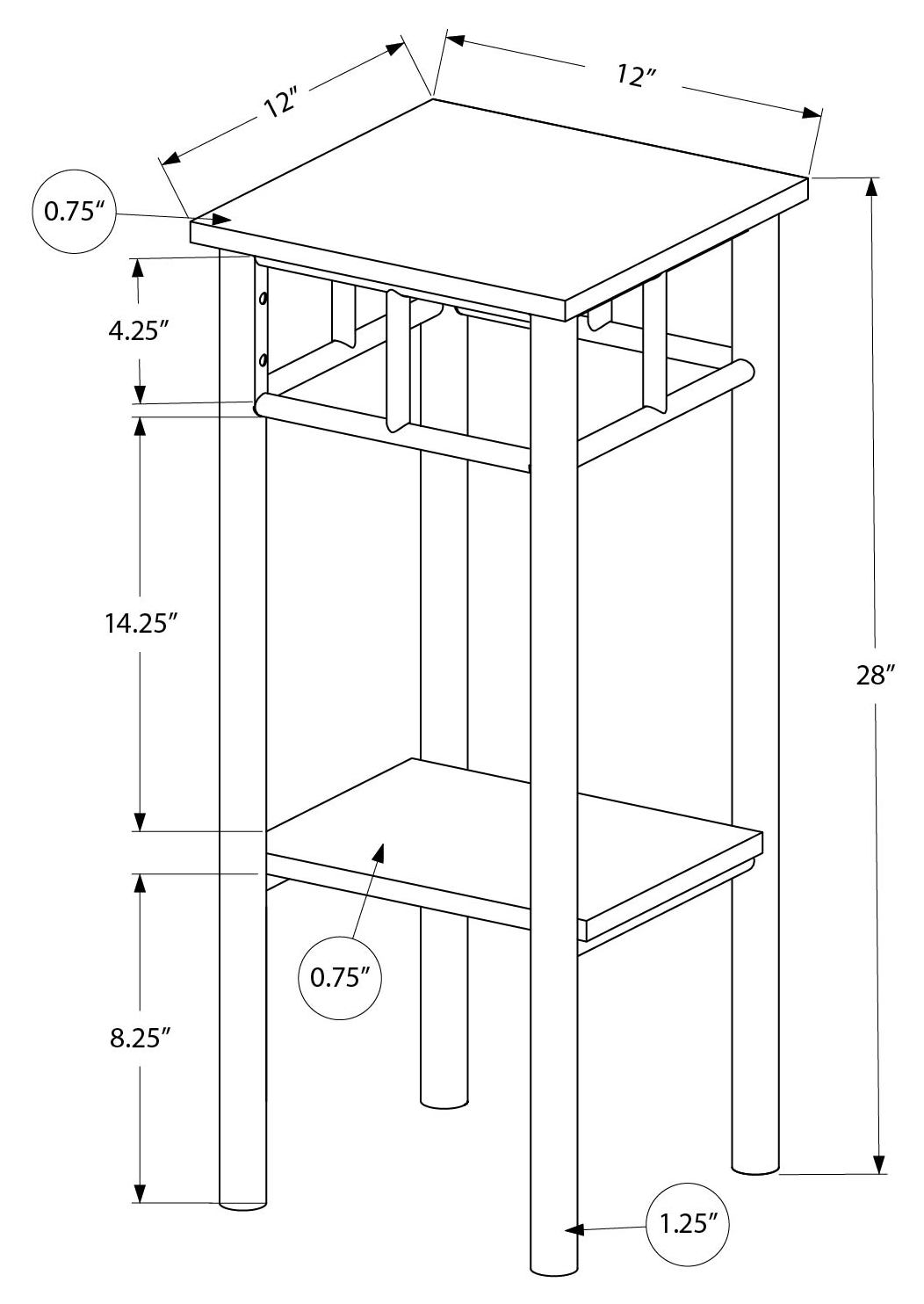 TABLE D'APPOINT - 28"H / BLANC / METAL BLANC – I 3279.
