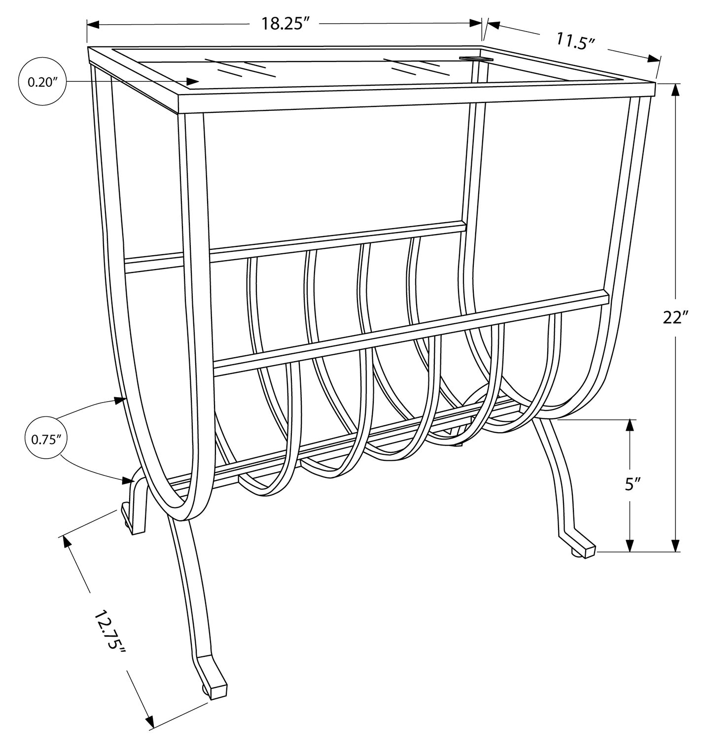 TABLE DE CHEVET - METAL NOIR AVEC VERRE TREMPE – I 3308.