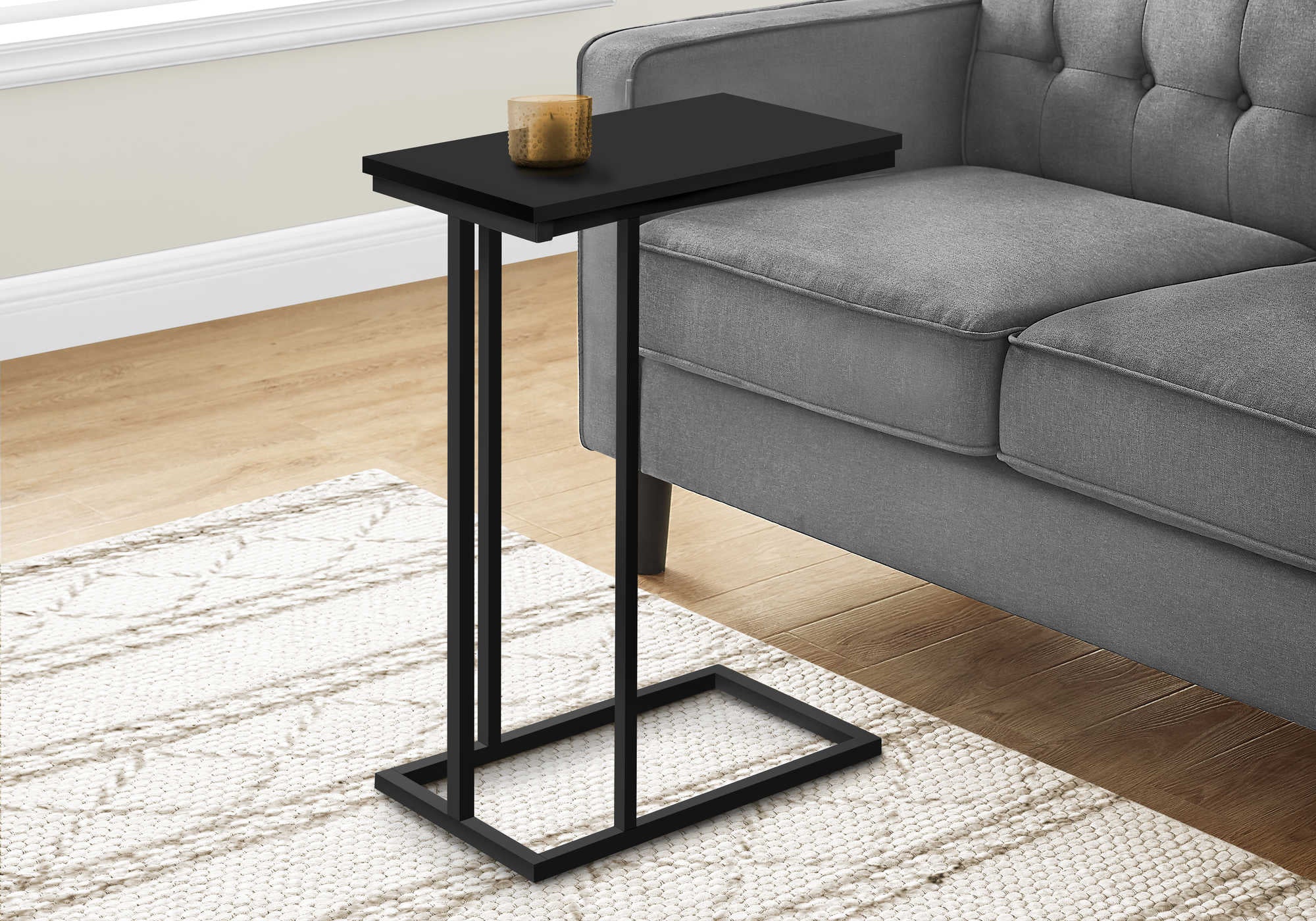 TABLE DE CHEVET - 25"H / NOIR / METAL NOIR – I 3467.